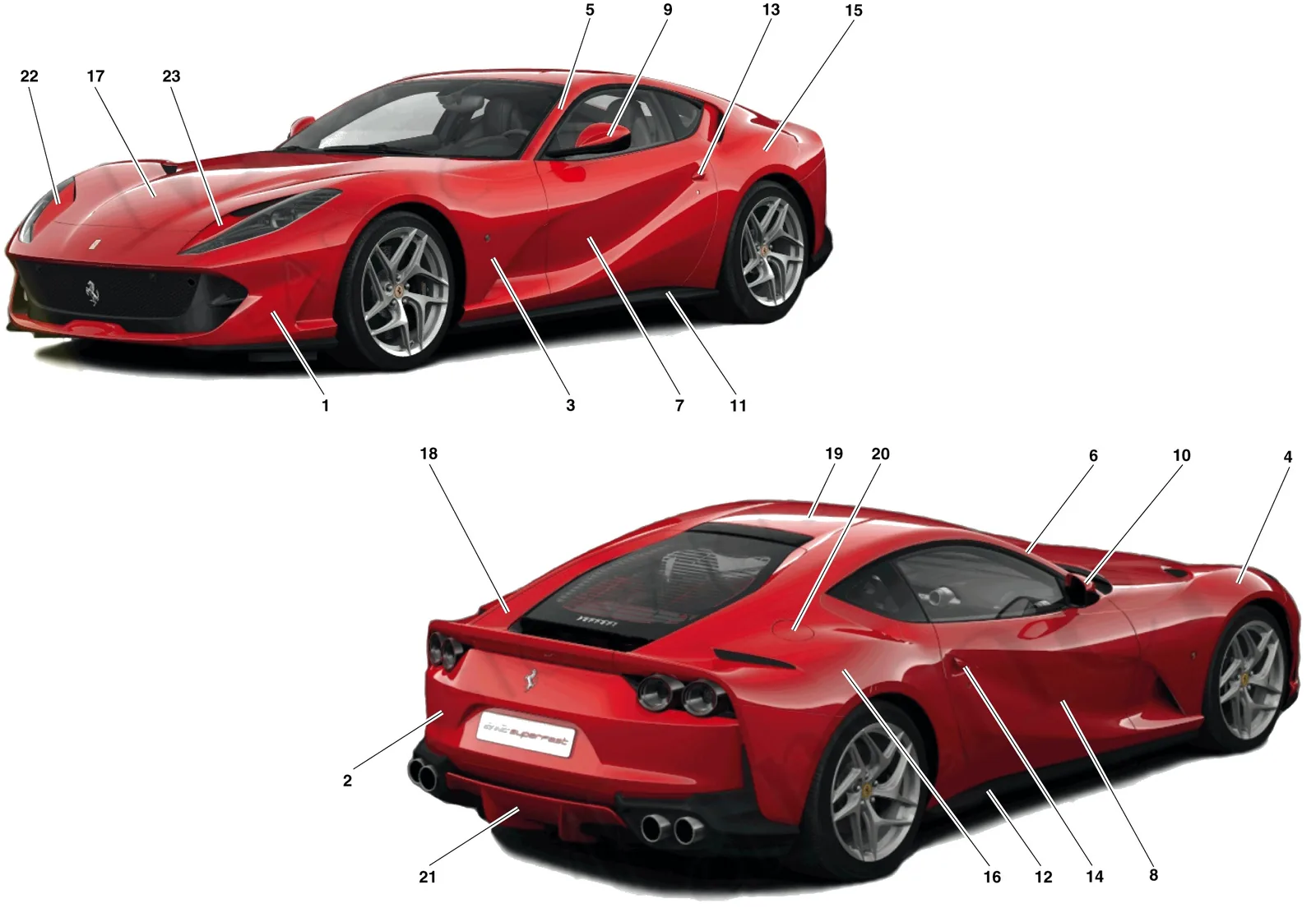 Ferrari 812 Superfast PAINTING -Applicable for S.T. Schedule only- exploded diagram