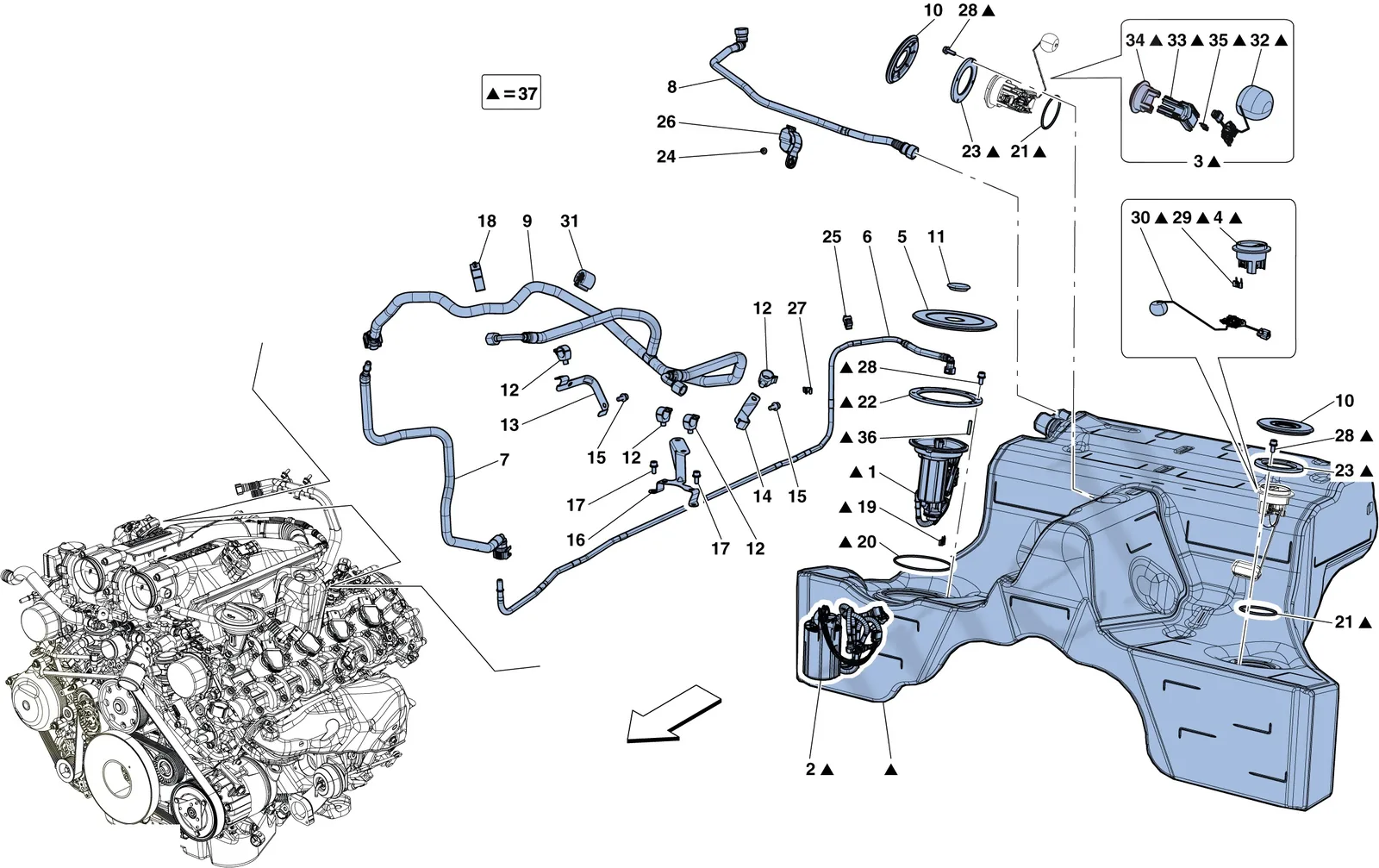 Fuel Pump And Connector Pipes