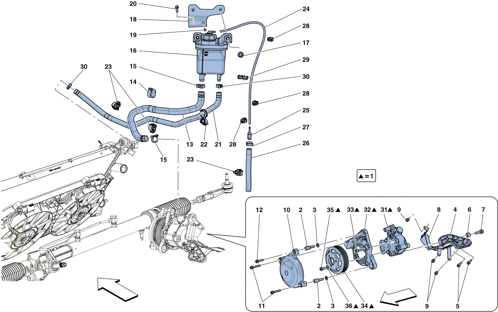 Power Steering Pump And Reservoir