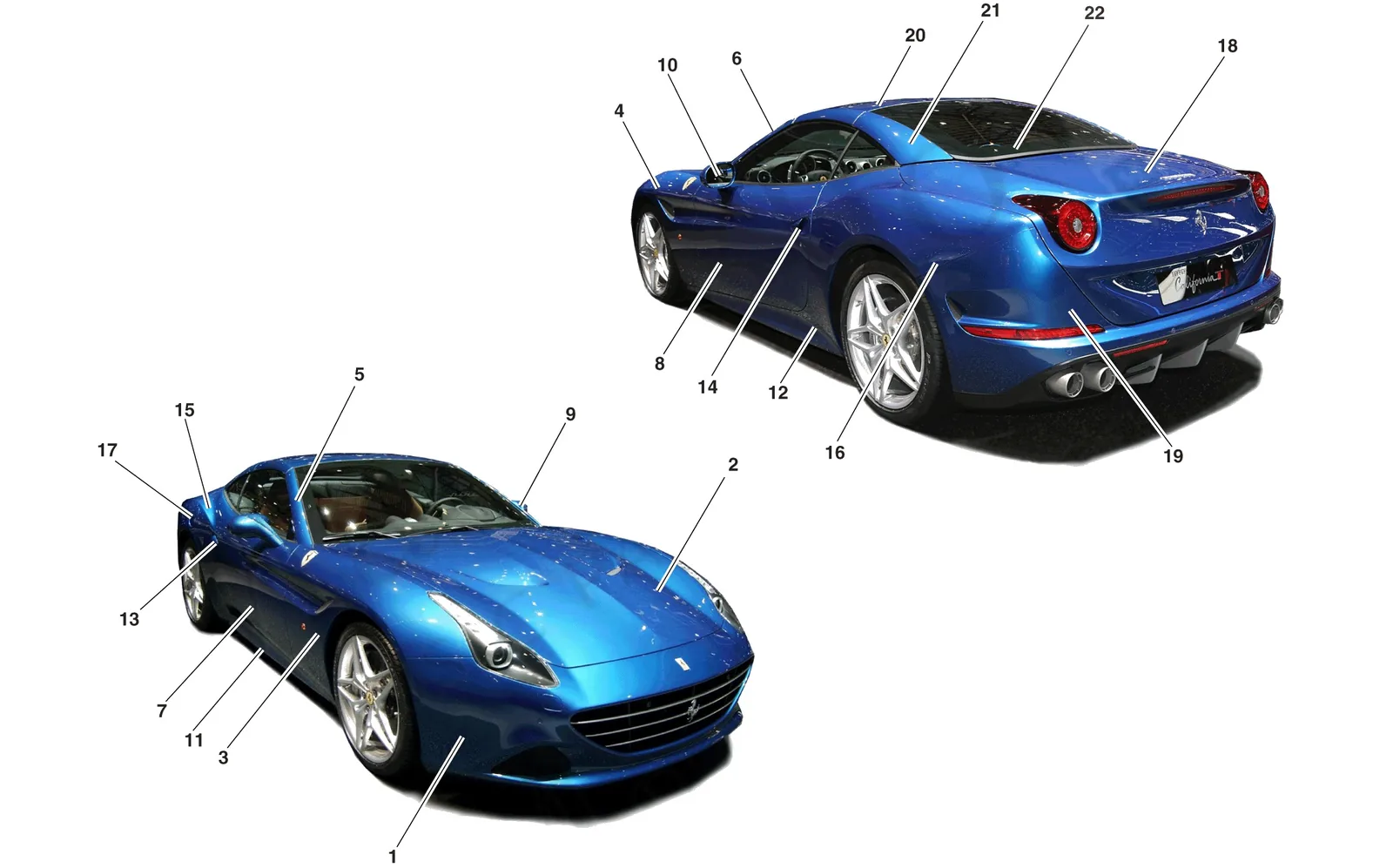 Ferrari California T PAINTING -Applicable for S.T. Schedule only- exploded diagram