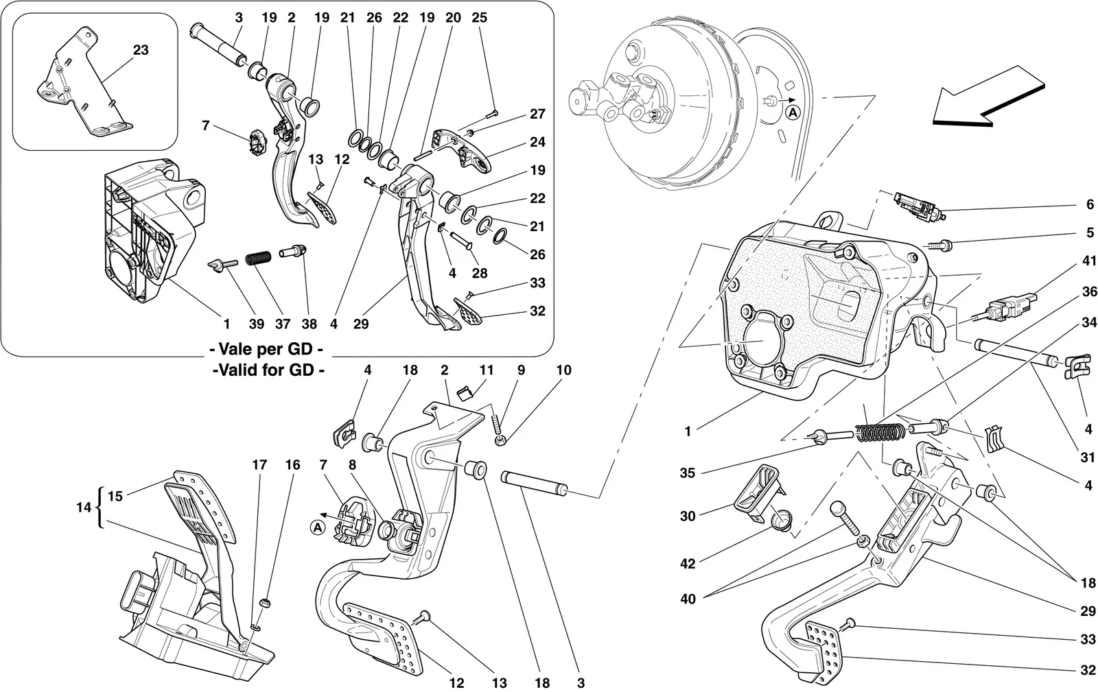 COMPLETE PEDAL BOARD ASSEMBLY -Not for DCT gearbox-