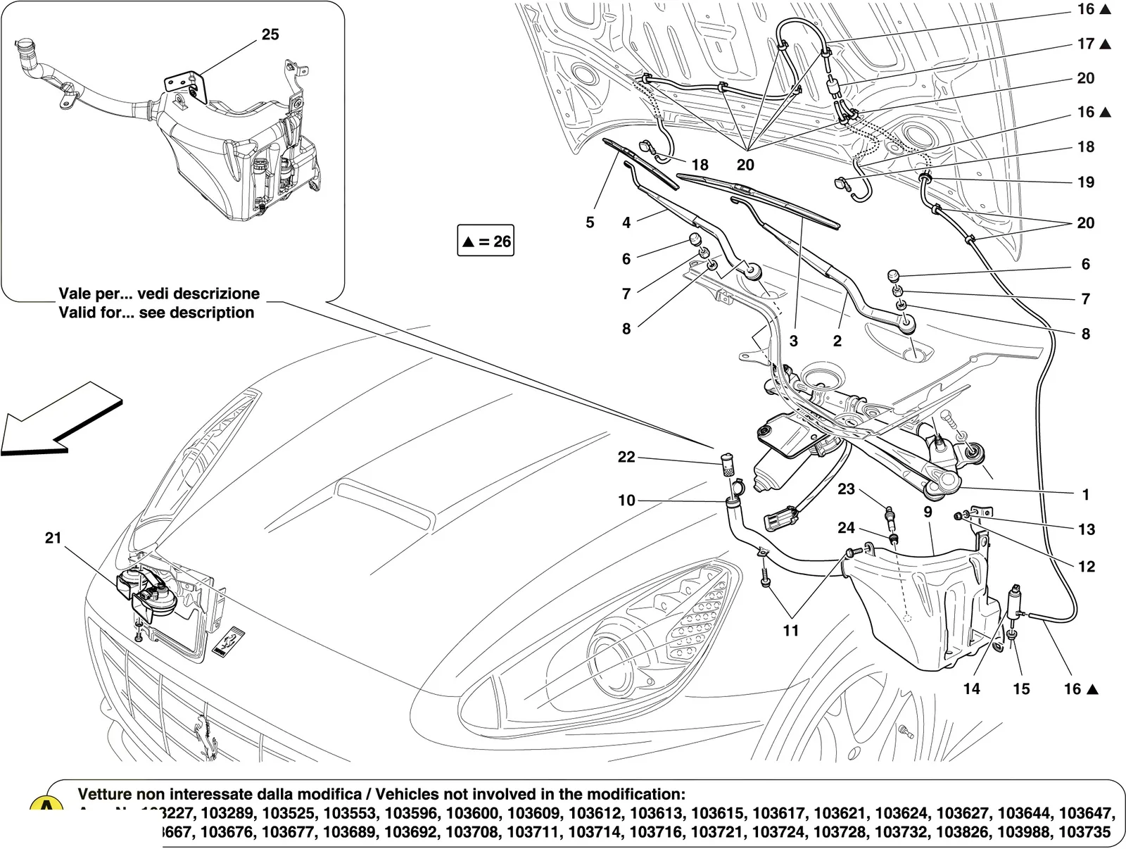 Windscreen Wiper, Windscreen Washer And Horns