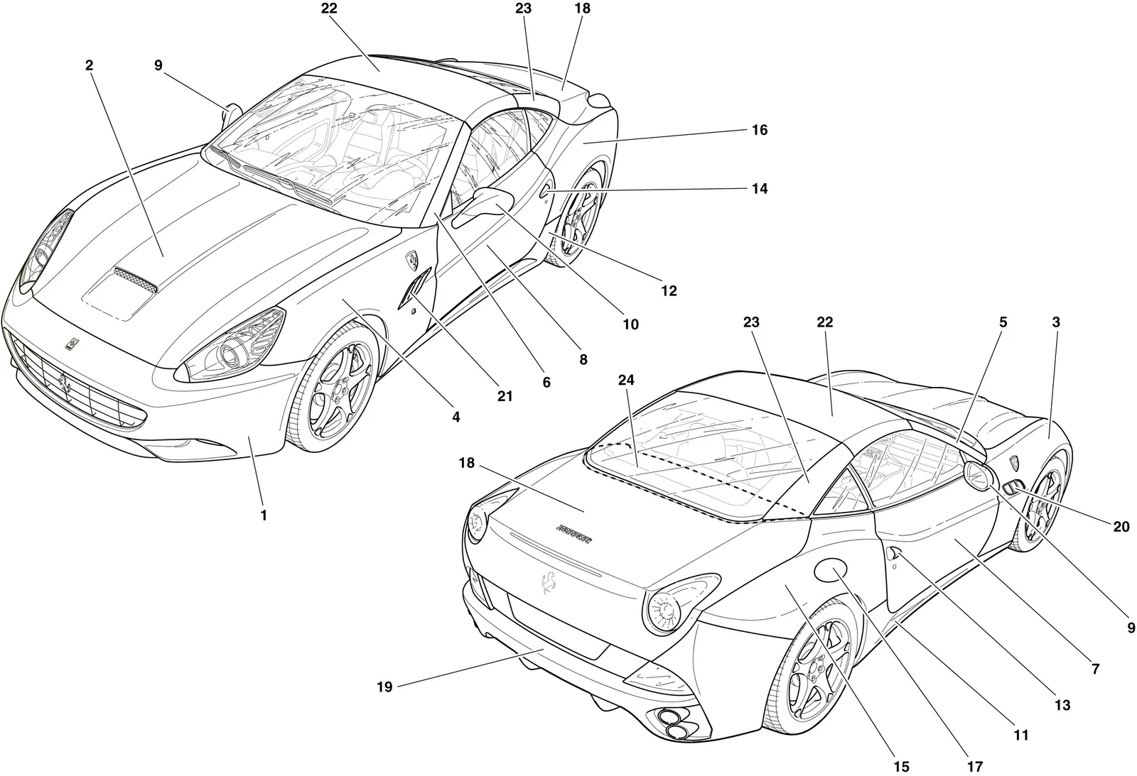 Ferrari California PAINTING -Applicable for S.T. Schedule only- exploded diagram