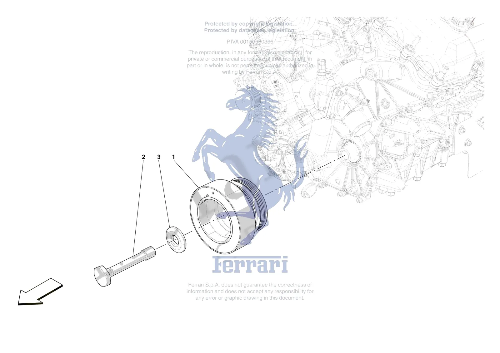 Ferrari Daytona SP3 [ENGINE] - B.07 - TORSION DAMPER exploded diagram