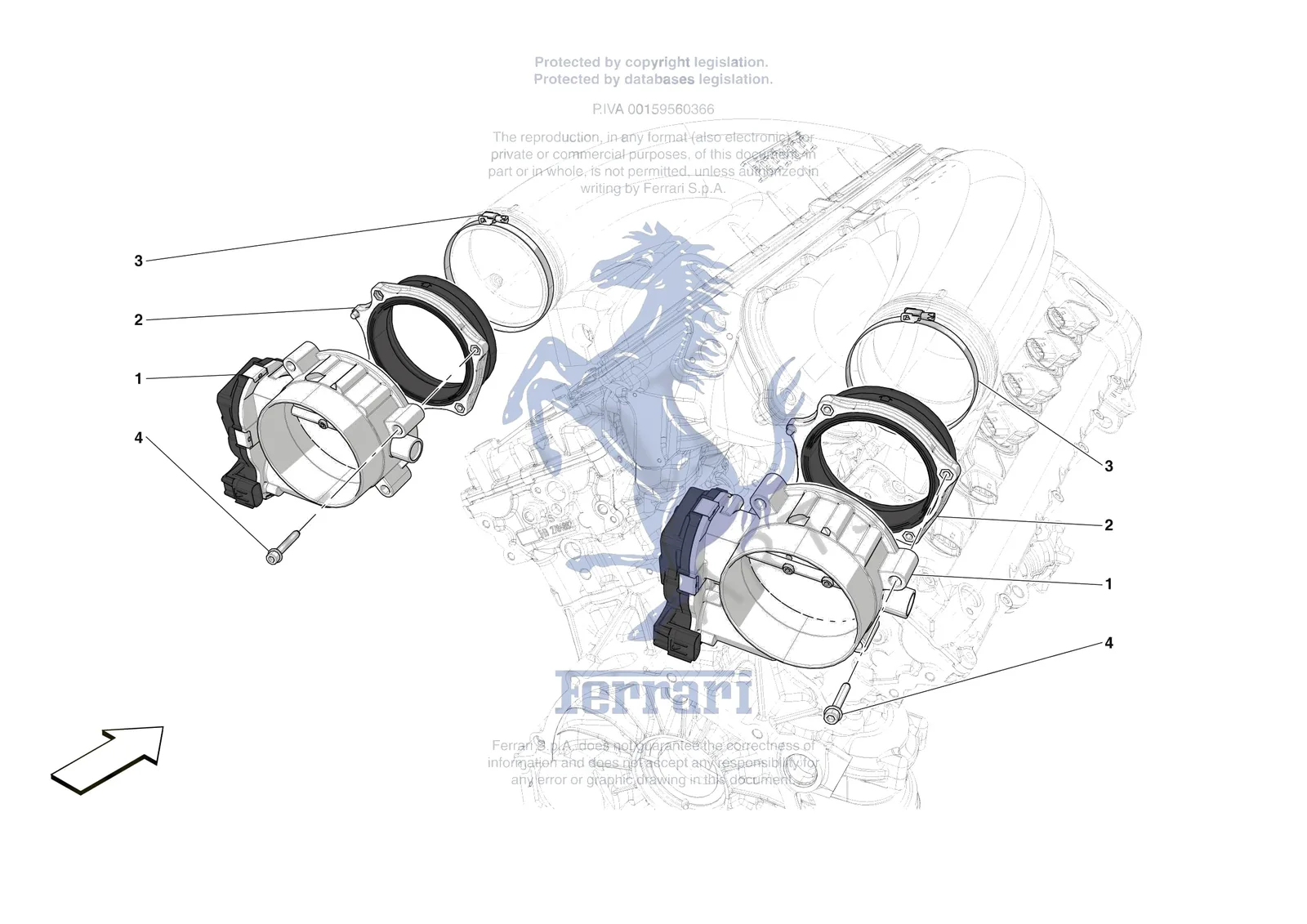 Ferrari Daytona SP3 [ENGINE] - B.15 - INJECTION CONTROL exploded diagram