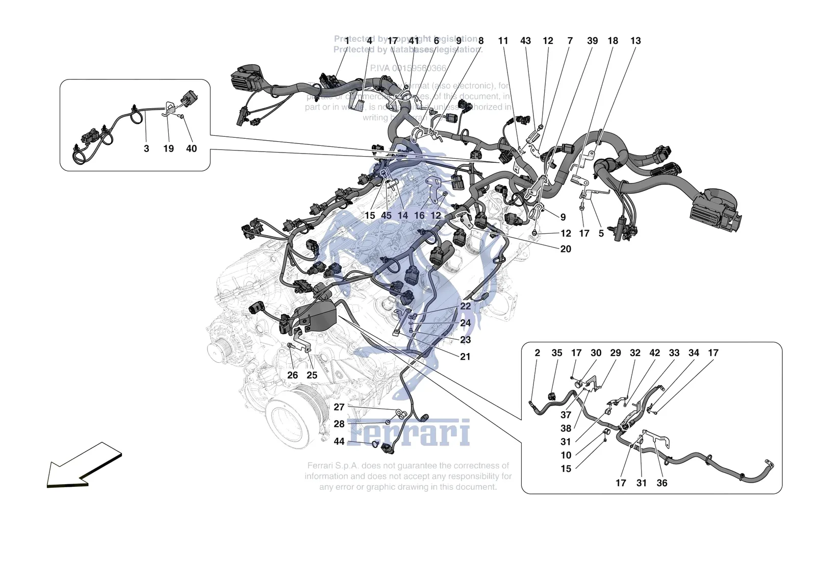 Ferrari Daytona SP3 [ENGINE] - B.34 - ENGINE ELECTRICAL SYSTEM exploded diagram