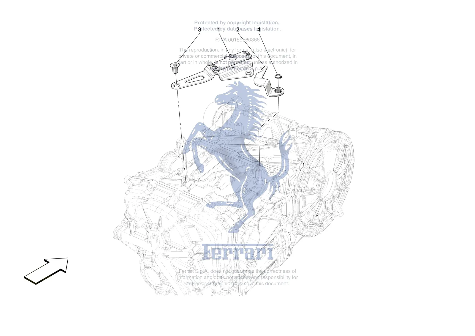 Ferrari Daytona SP3 [GEARBOX] - C.02 - EXTERNAL GEARBOX CONTROLS exploded diagram