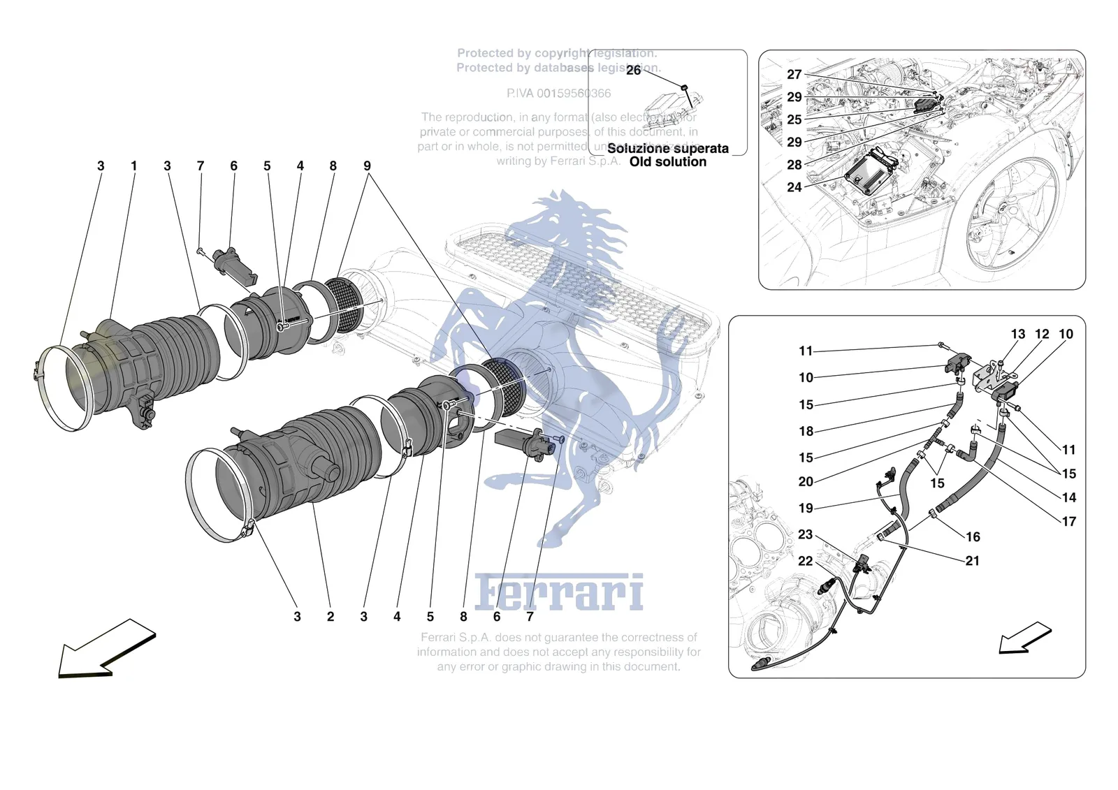 Ferrari Daytona SP3 [MECHANICAL SYSTEM] - D.03 - ENGINE INJECTION CONTROL exploded diagram