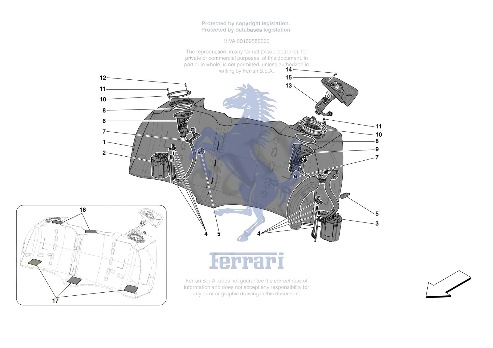 Ferrari Daytona SP3 [MECHANICAL SYSTEM] - D.11 - FUEL TANK — Parts ...