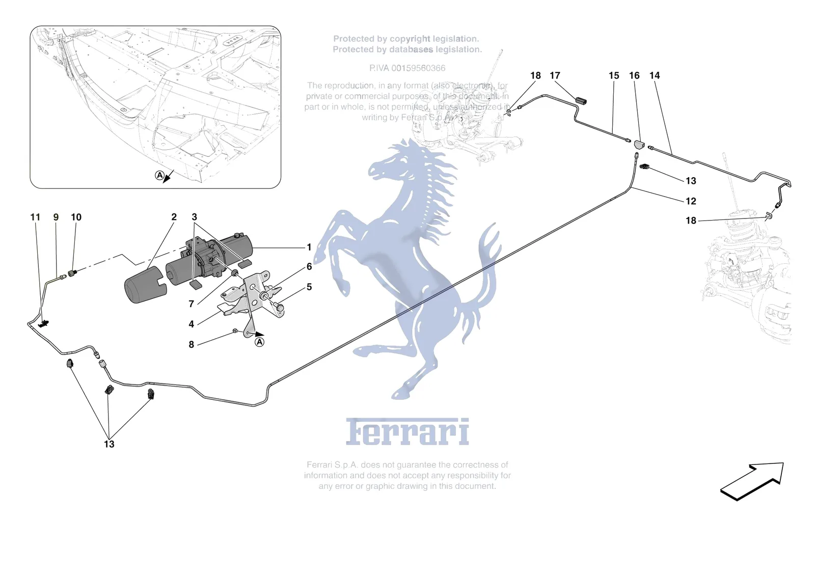 Ferrari Daytona SP3 [MECHANICAL SYSTEM] - D.18 - LIFTING THE VEHICLE exploded diagram