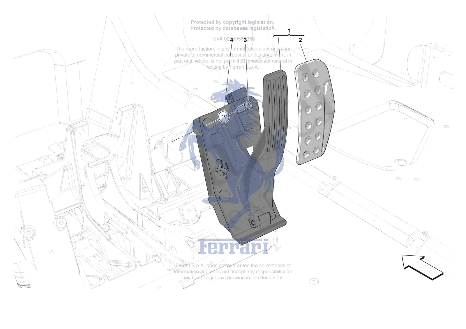 Ferrari Daytona SP3 [MECHANICAL SYSTEM] - D.19 - ACCELERATOR CONTROL exploded diagram