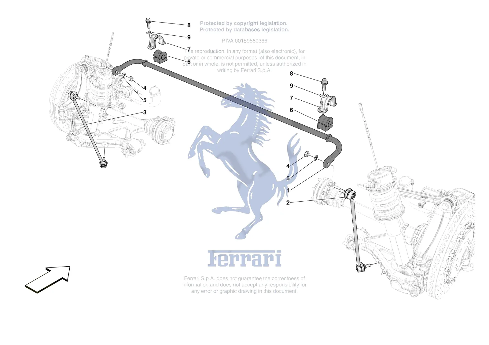 Ferrari Daytona SP3 [MECHANICAL SYSTEM] - D.28 - REAR TORSION BAR exploded diagram
