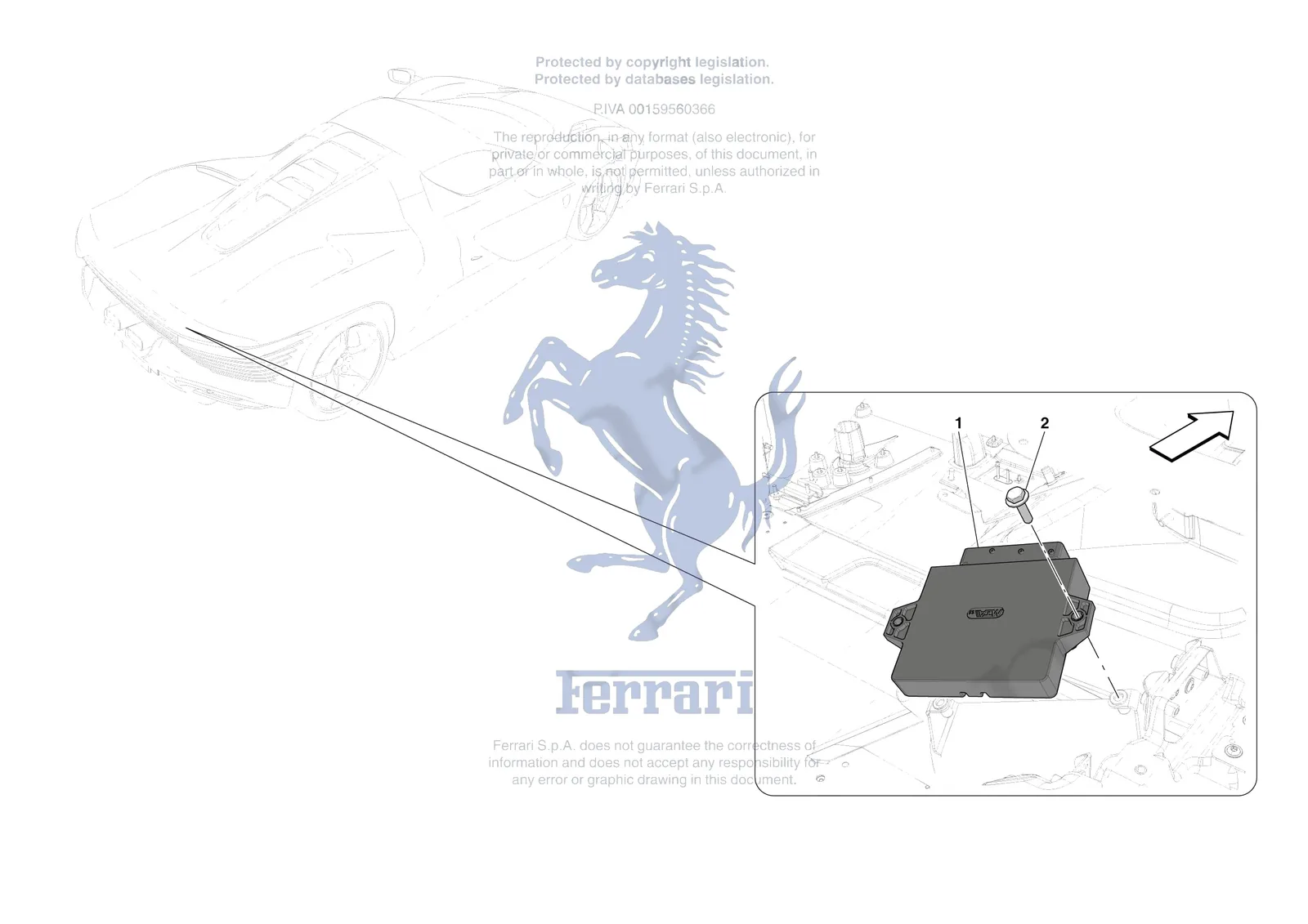 Ferrari Daytona SP3 [MECHANICAL SYSTEM] - D.33 - PARKING BRAKE CONTROL exploded diagram