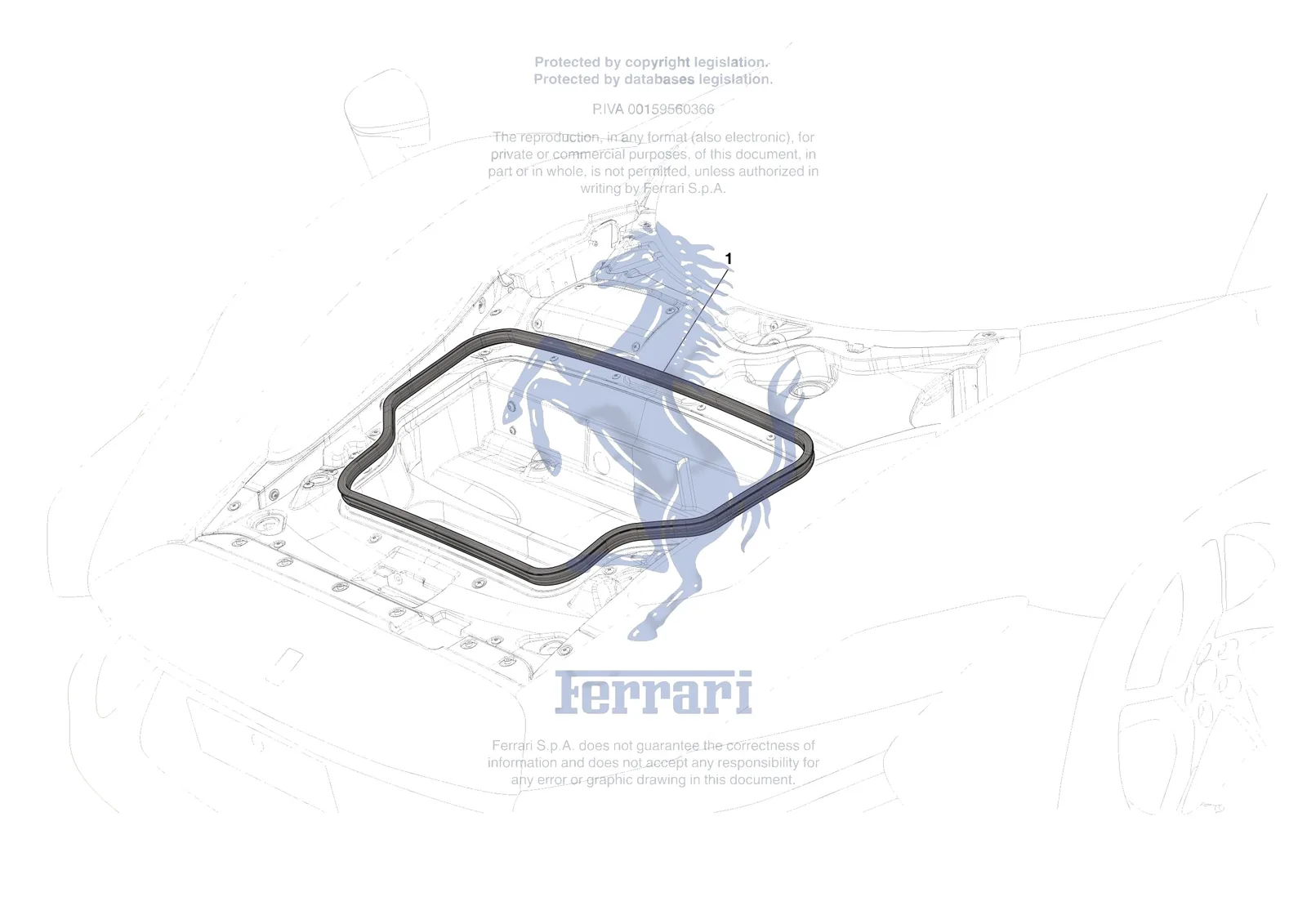 Ferrari Daytona SP3 [VEHICLE TRIM] - E.35 - FRONT LID SEALS exploded diagram