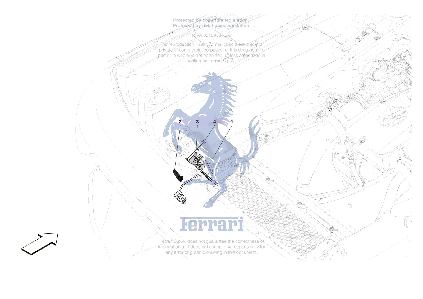 Ferrari Daytona SP3 [VEHICLE TRIM] - E.37 - REAR LID LOCK exploded diagram