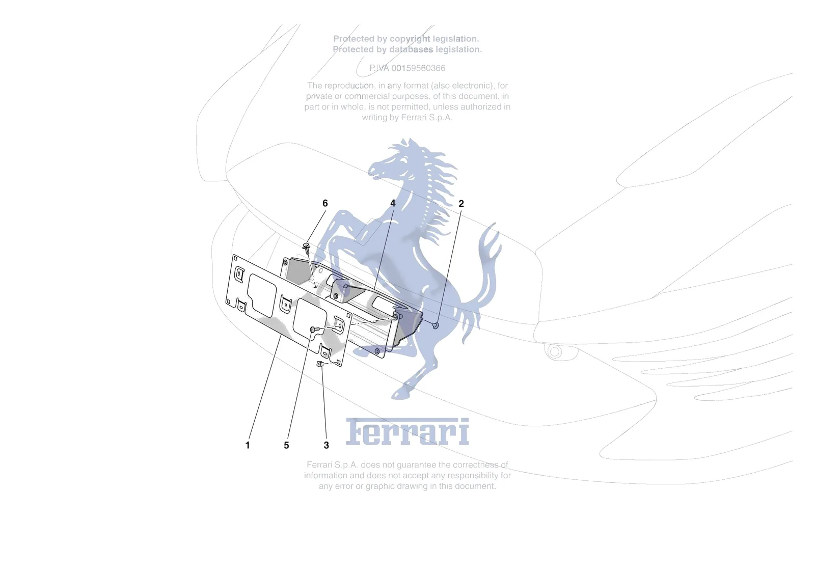 Ferrari Daytona SP3 [VEHICLE TRIM] - E.41 - INSTALLING FRONT LICENSE PLATE exploded diagram