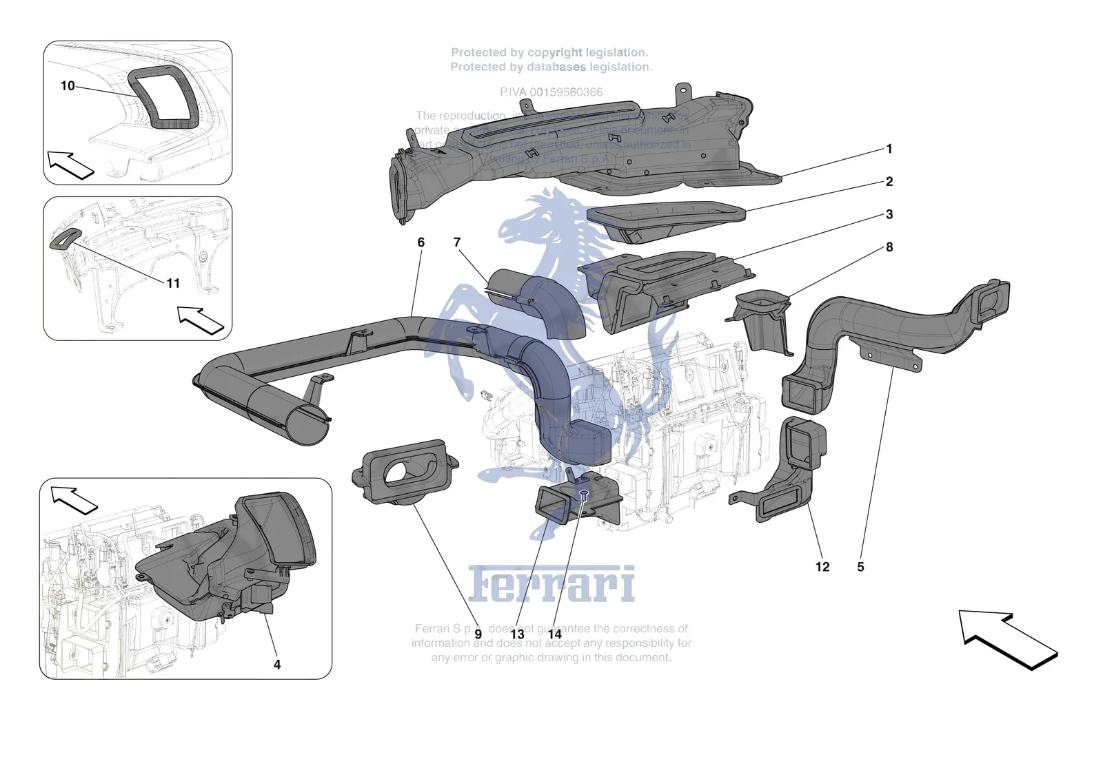 Ferrari Daytona SP3 [VEHICLE TRIM] - E.47.05 - DASHBOARD - DUCTS exploded diagram