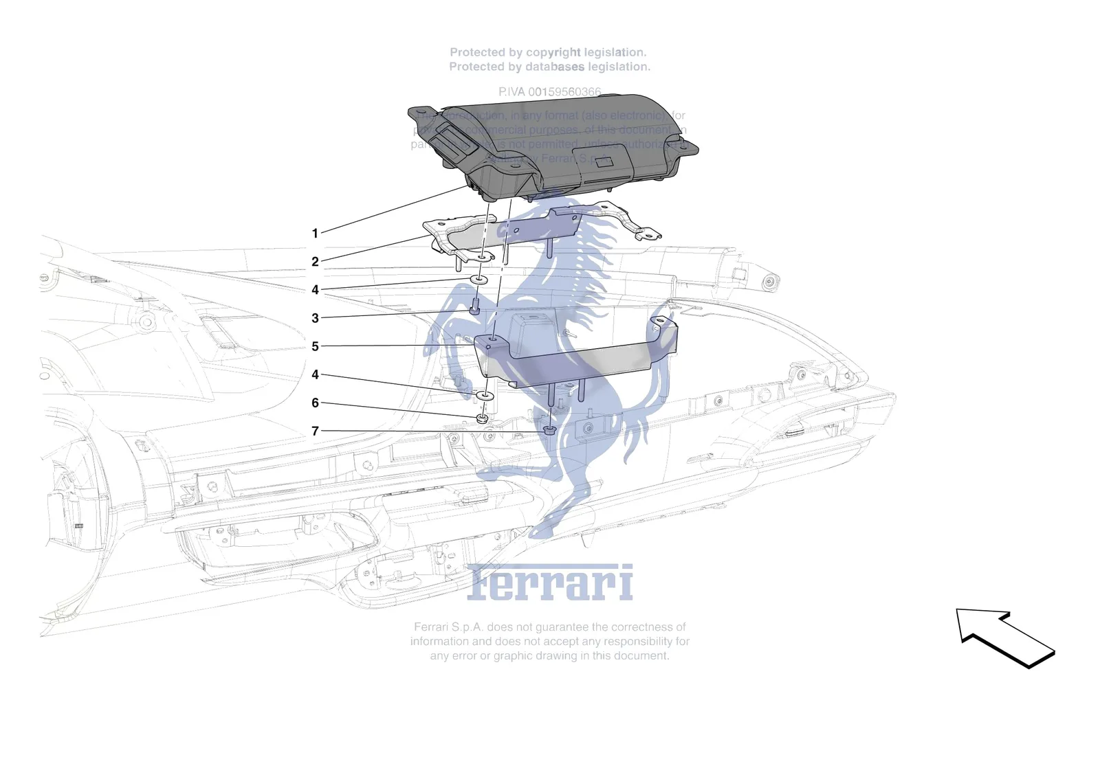 Ferrari Daytona SP3 [VEHICLE TRIM] - E.47.08 - DASHBOARD - PASSENGER AIRBAG exploded diagram