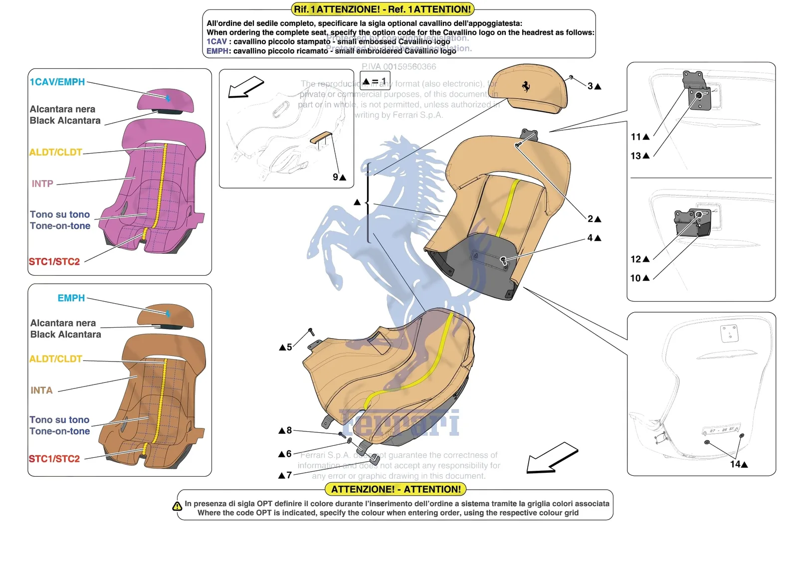 Ferrari Daytona SP3 [VEHICLE TRIM] - E.51.03 - FRONT SEATS - RACING SEAT exploded diagram