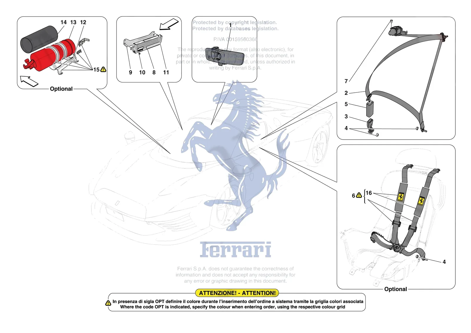 Ferrari Daytona SP3 [VEHICLE TRIM] - E.53 - OTHER INTERIOR TRIM ACCESSORIES exploded diagram