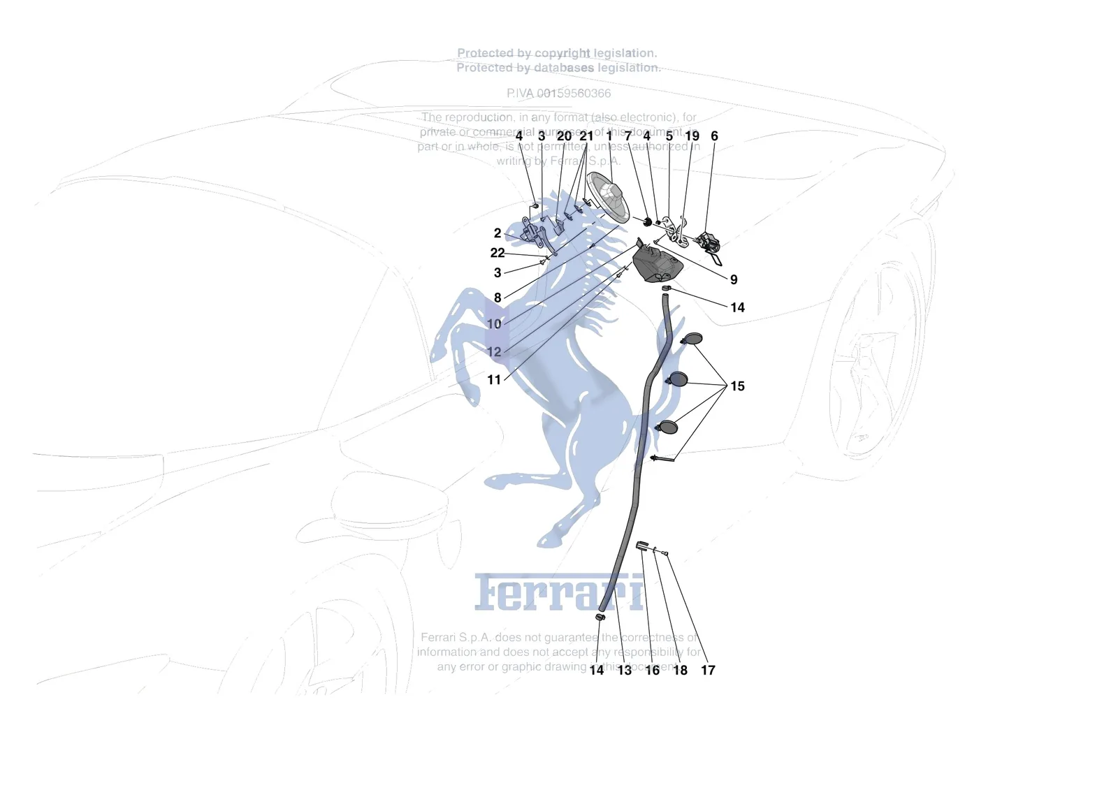 Ferrari Daytona SP3 [VEHICLE TRIM] - E.56 - FUEL FILLER SEAT exploded diagram