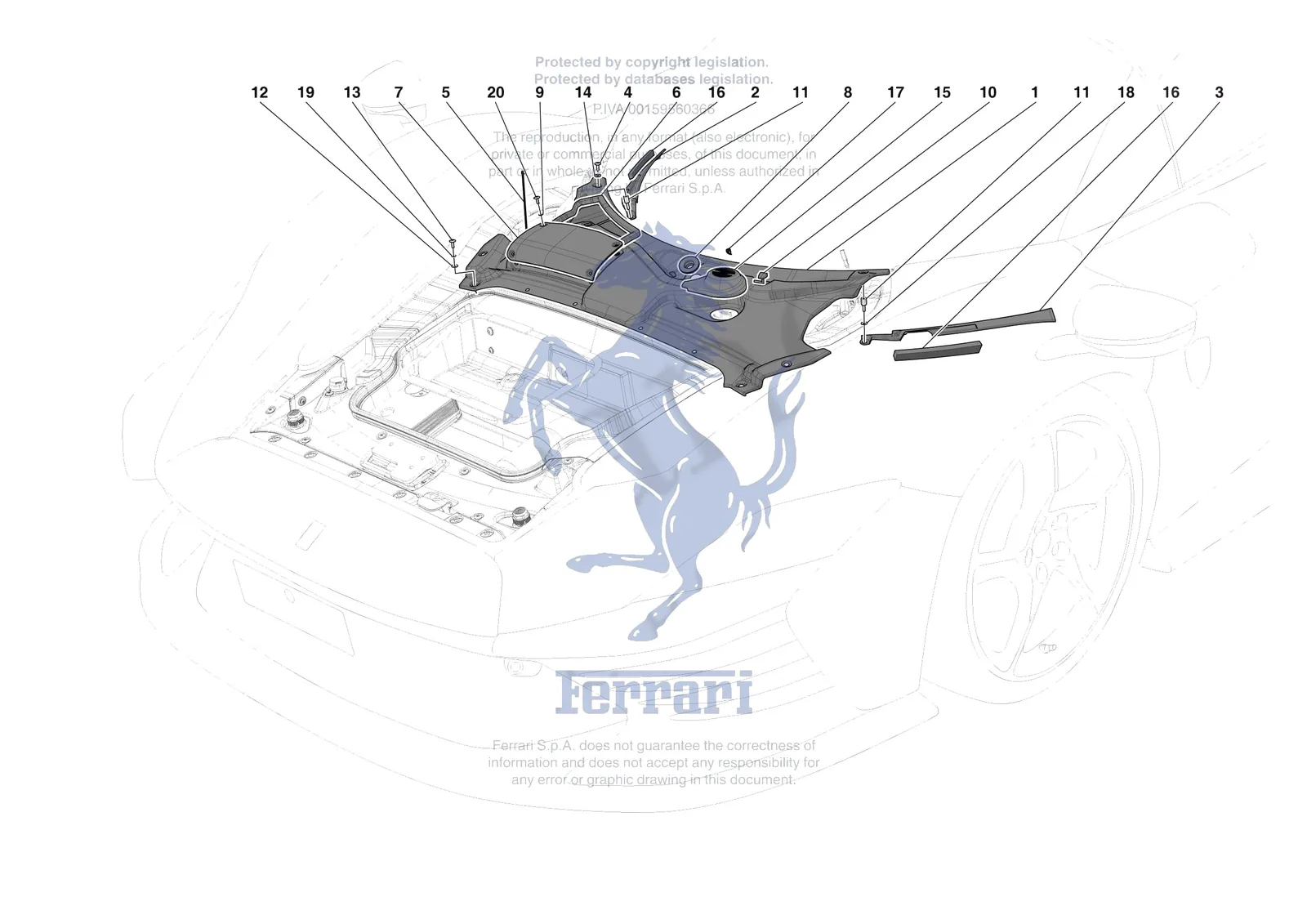 Ferrari Daytona SP3 [VEHICLE TRIM] - E.60 - FRONT SUBSTRUCTURE TRIM exploded diagram
