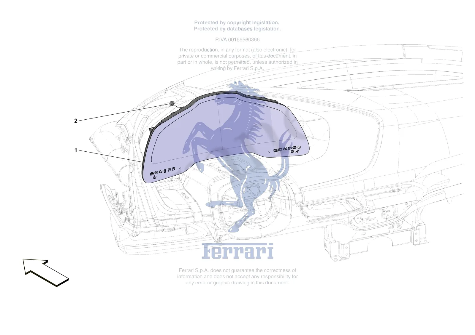 Ferrari Daytona SP3 [ELECTRICAL SYSTEM] - F.03 - INSTRUMENTATION exploded diagram