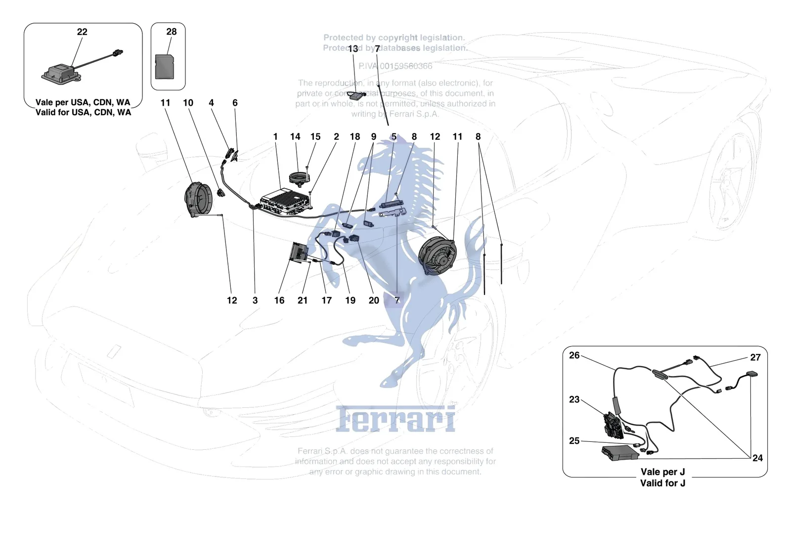 Ferrari Daytona SP3 [ELECTRICAL SYSTEM] - F.10 - AUDIO UNIT exploded diagram