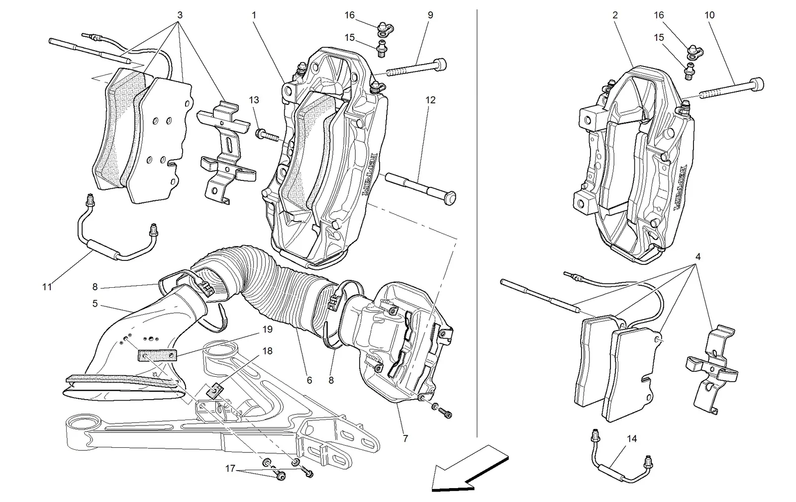 Front And Rear Brakes Calipers