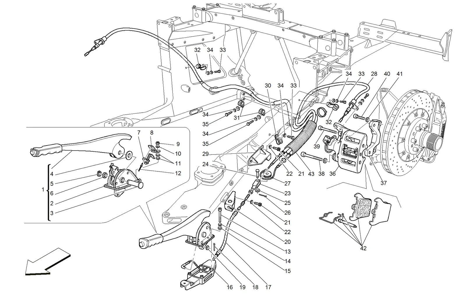 Hand-Brake Control And Caliper
