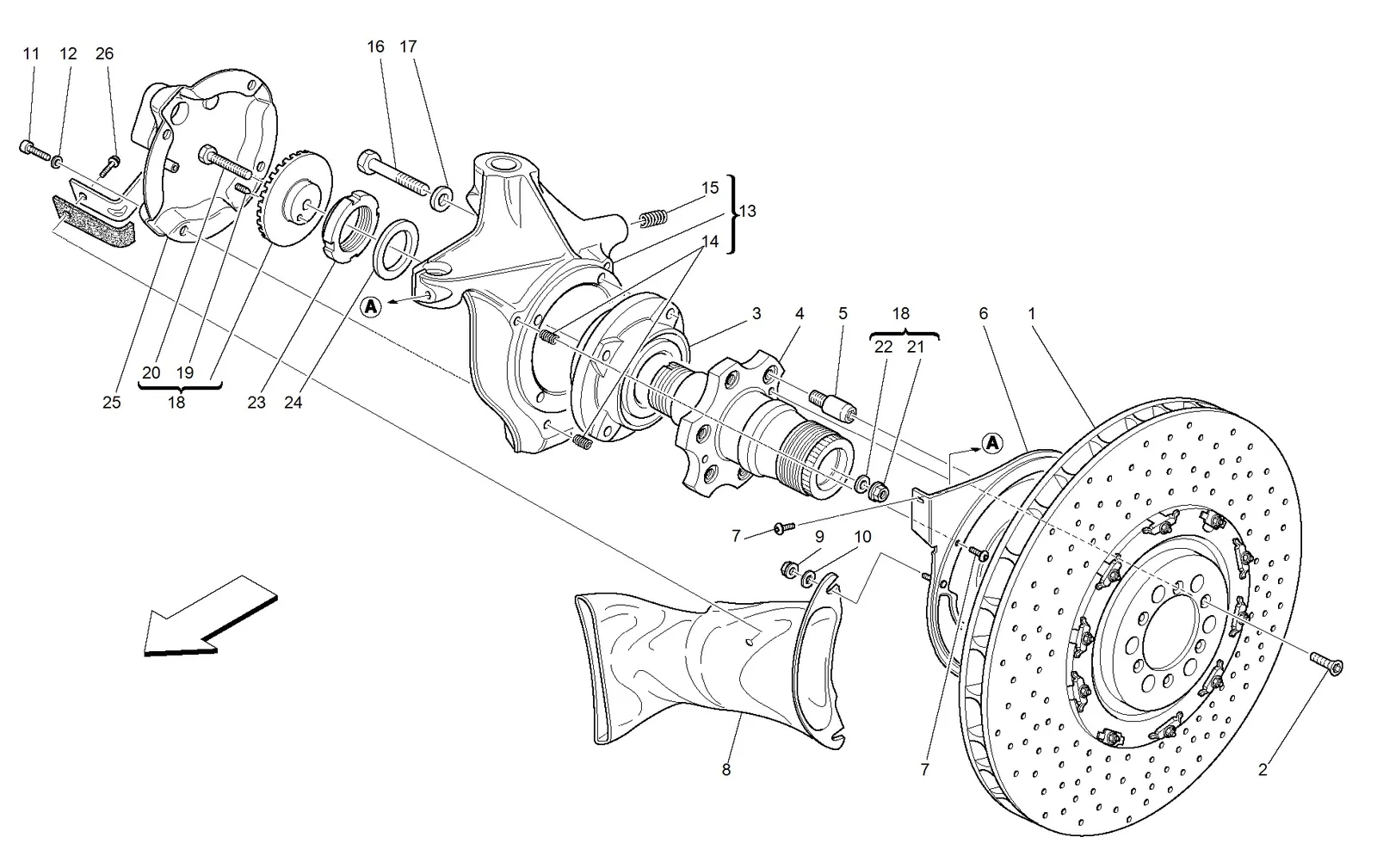 Front Brake Disc And Steering Knuckle