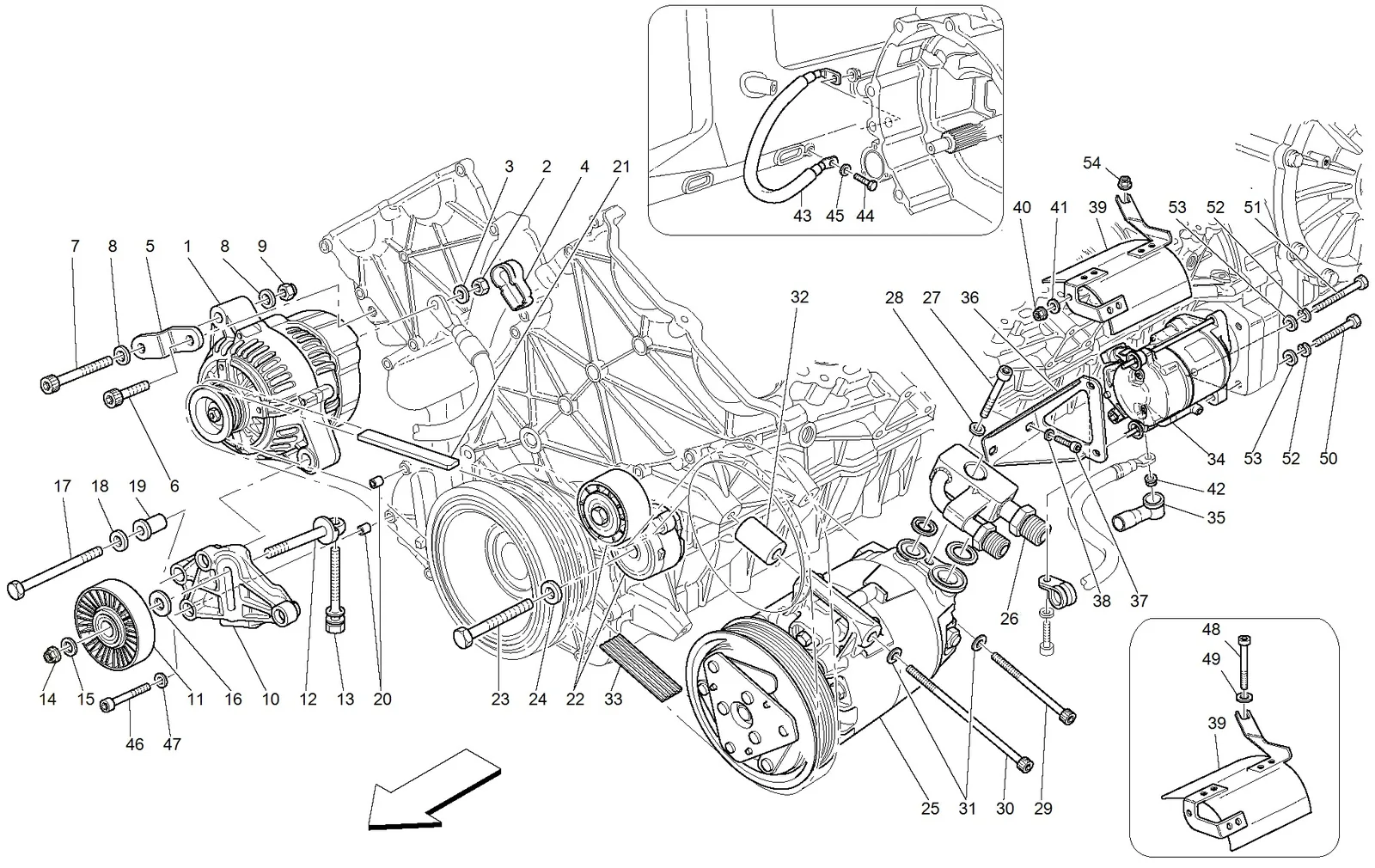 Alternator, Starting Motor And A.C. Compressor