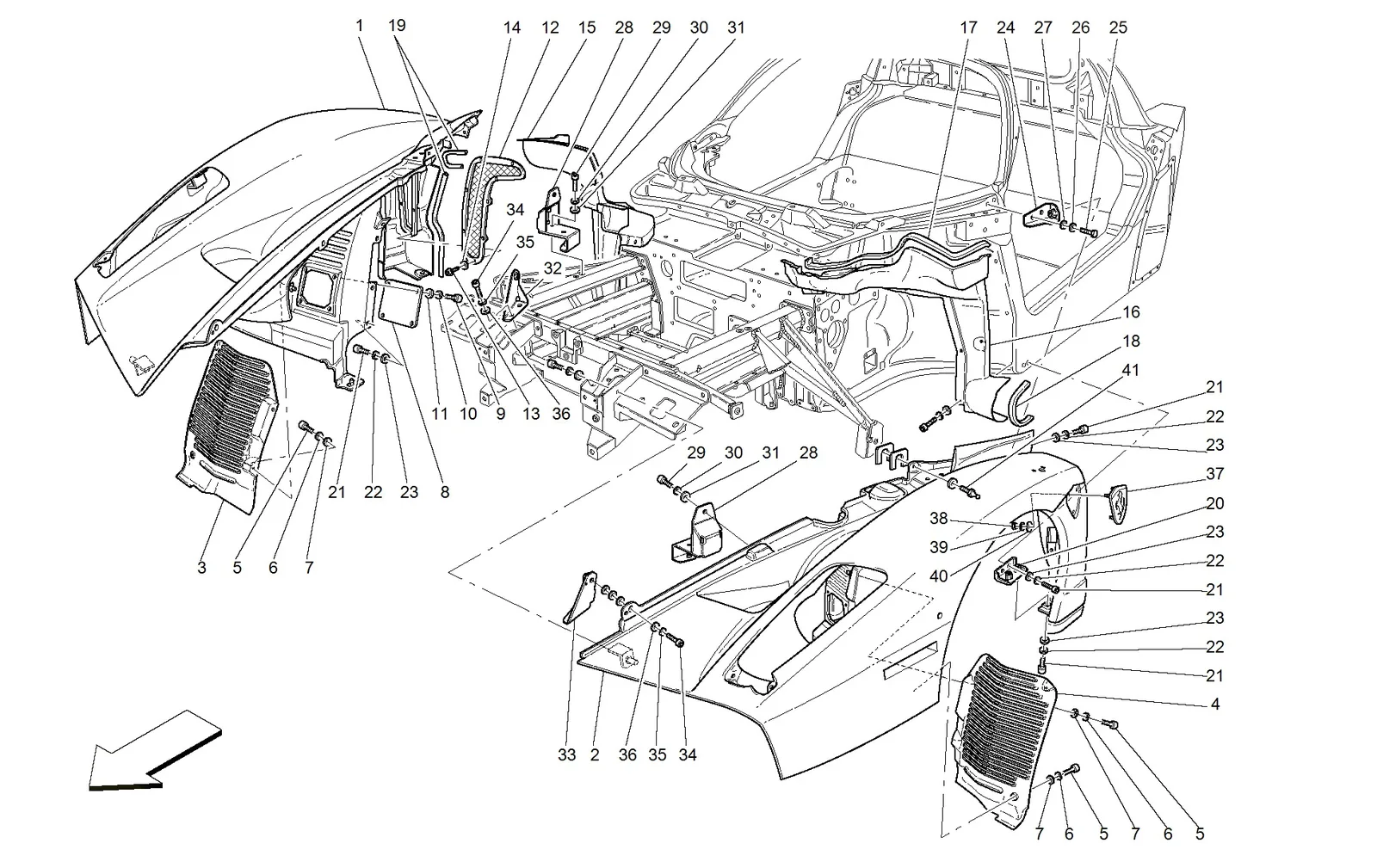 Front - Outer Trims And Wheelhouse