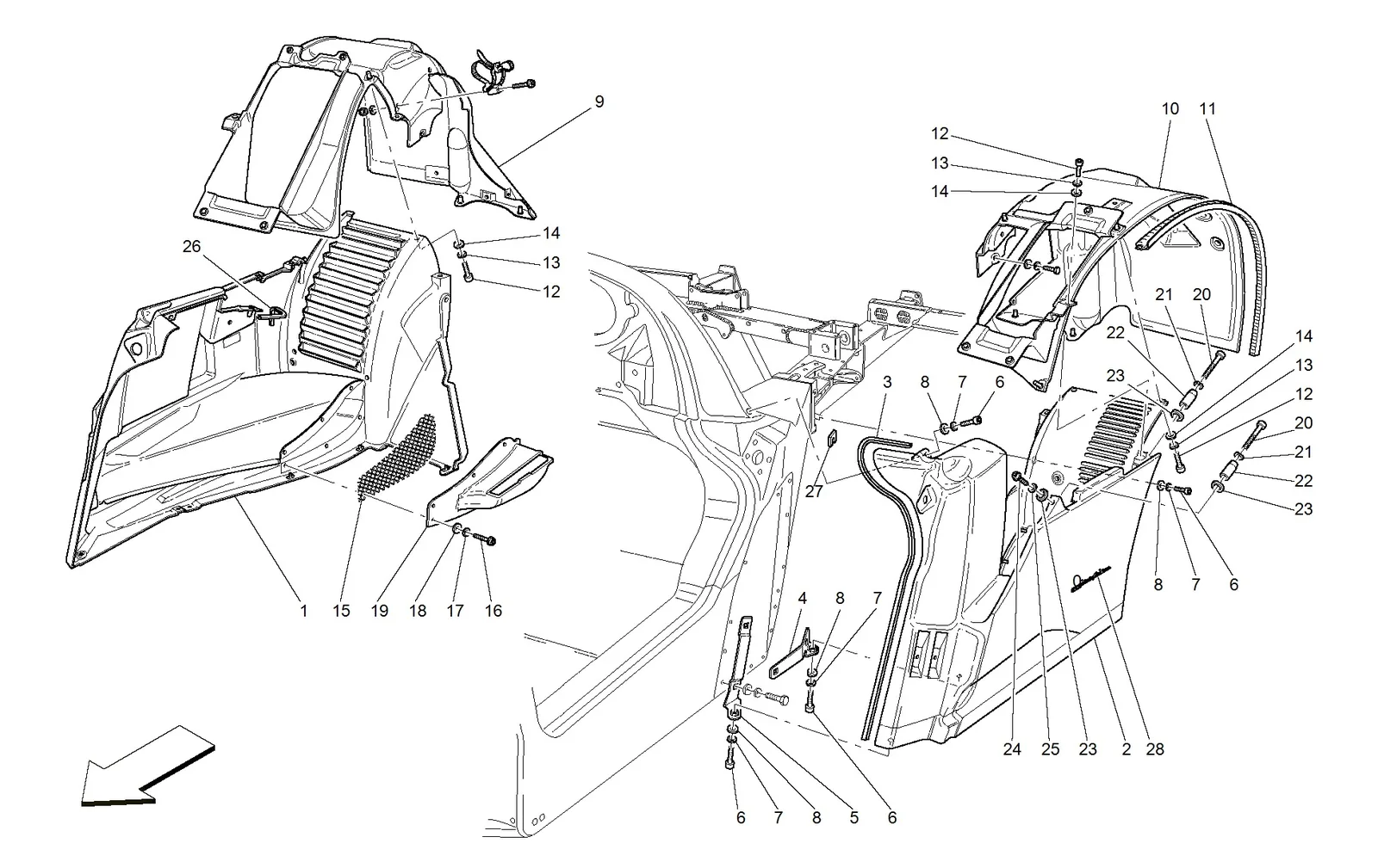 Rear - Outer Trims And Wheelhouse