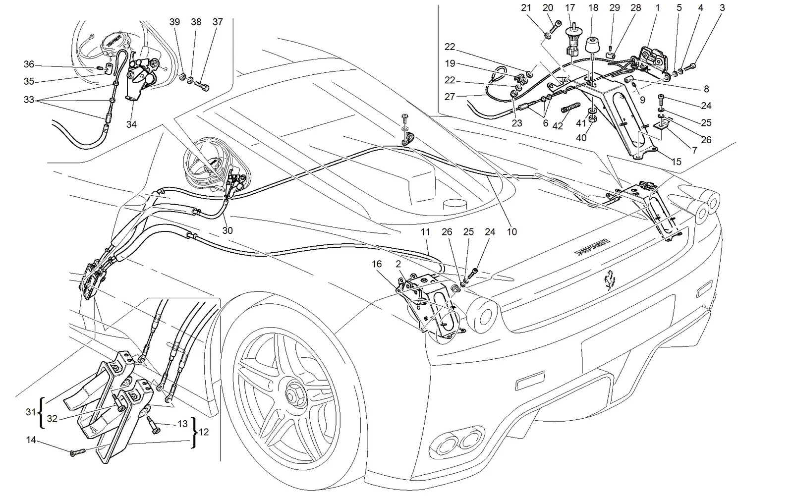Opening Devices For Engine Bonnet And Gas Door