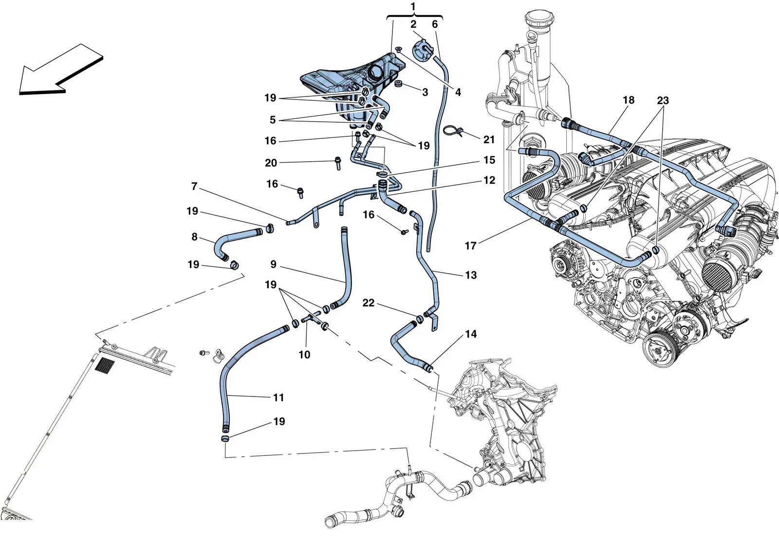 Cooling - Header Tank And Pipes