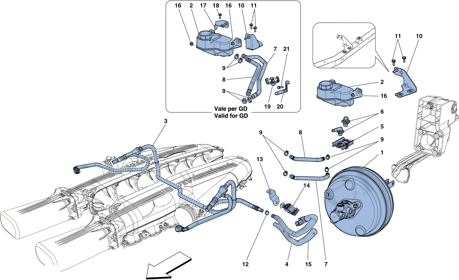 Ferrari F12 Berlinetta Power Steering System exploded diagram