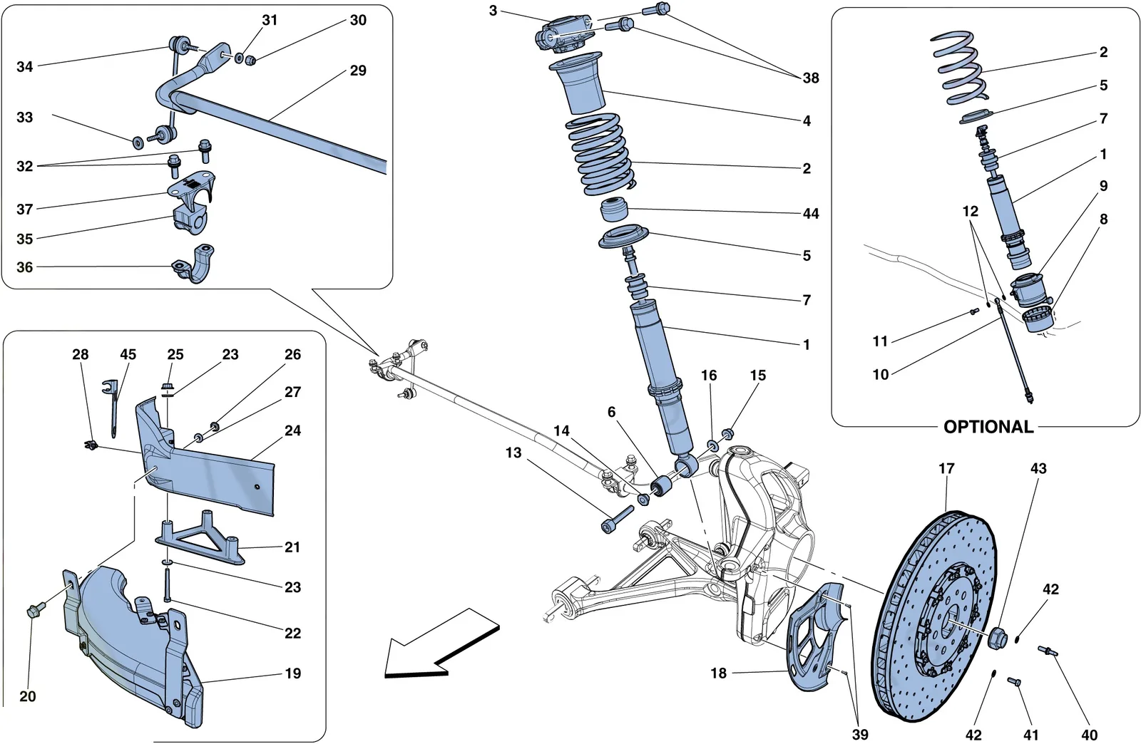Front Suspension - Shock Absorber And Brake Disc