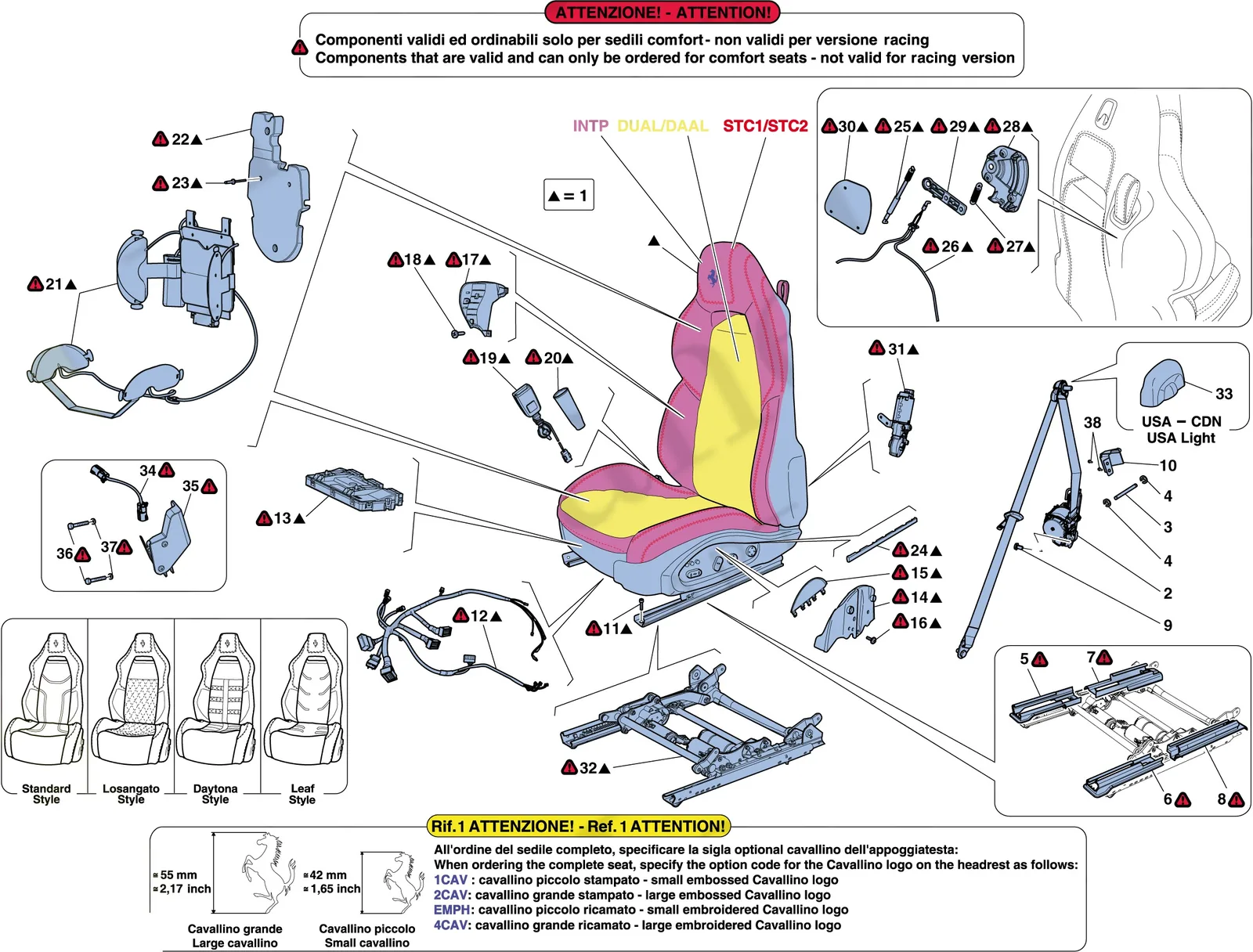 Front Seat - Seat Belts, Guides And Adjustment