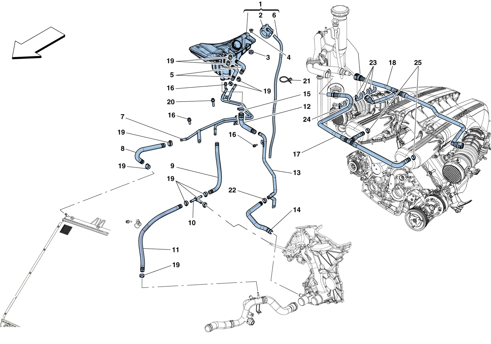 Cooling - Header Tank And Pipes