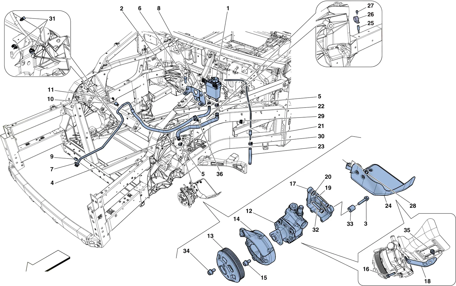 Power Steering Pump And Reservoir