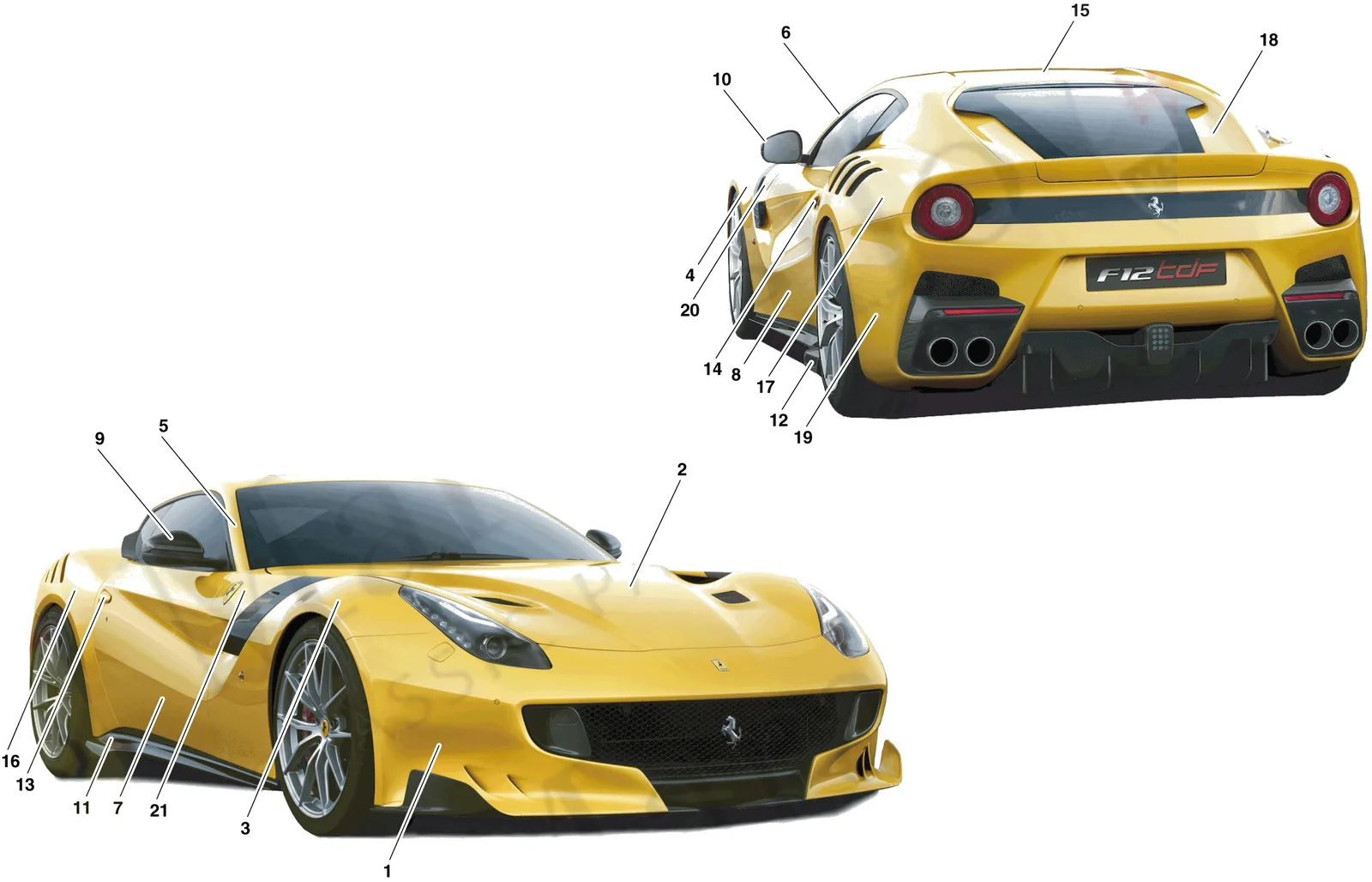 Ferrari F12tdf PAINTING -Applicable for S.T. Schedule only- exploded diagram