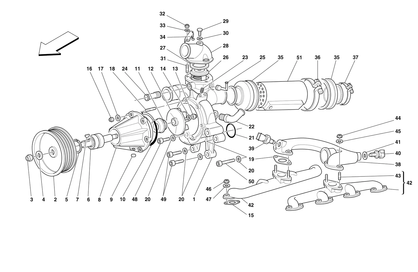 Water Pump And Oil/Water Heat Exchanger