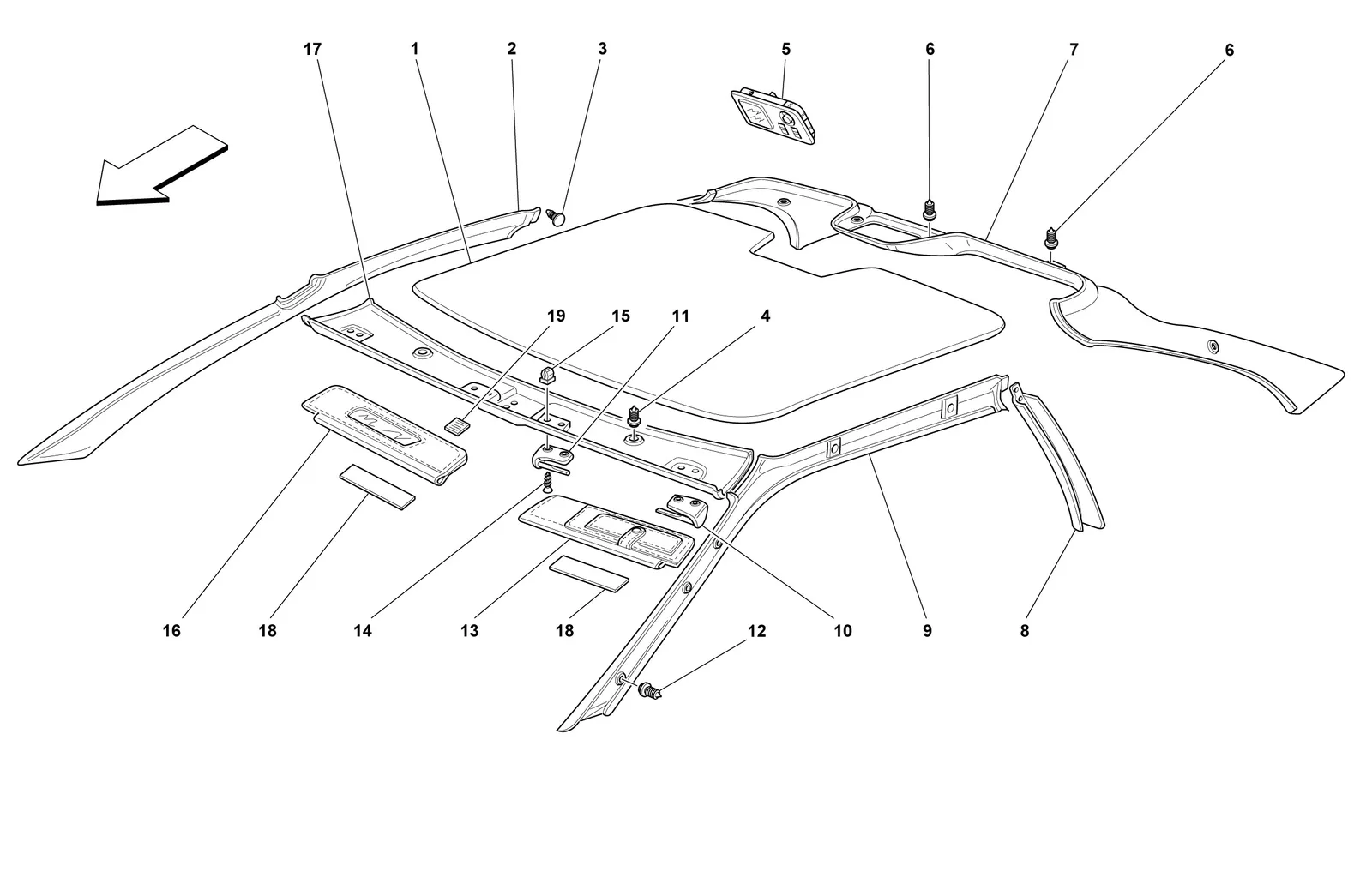Roof Trims -Valid For Berlinetta-