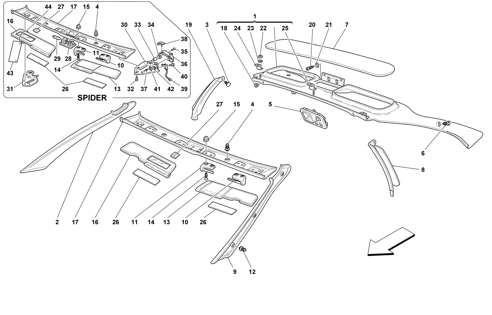 Roof Trims -Valid For Gts And Spider-