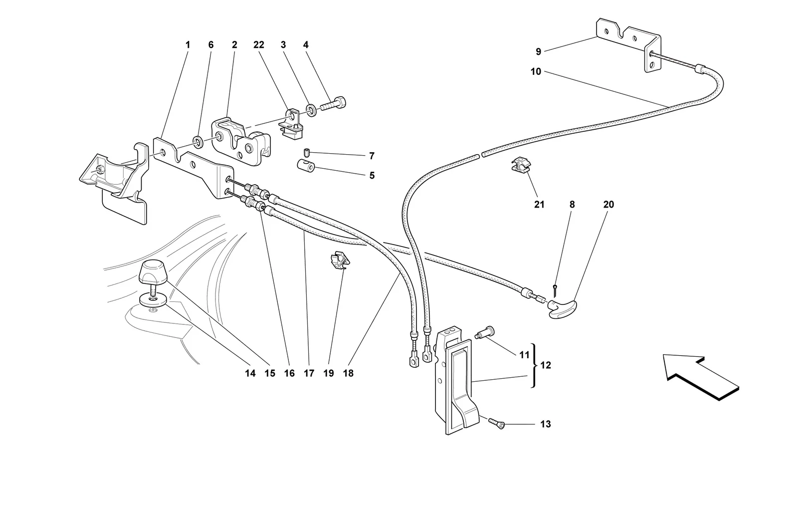 Opening Device For Front Hood