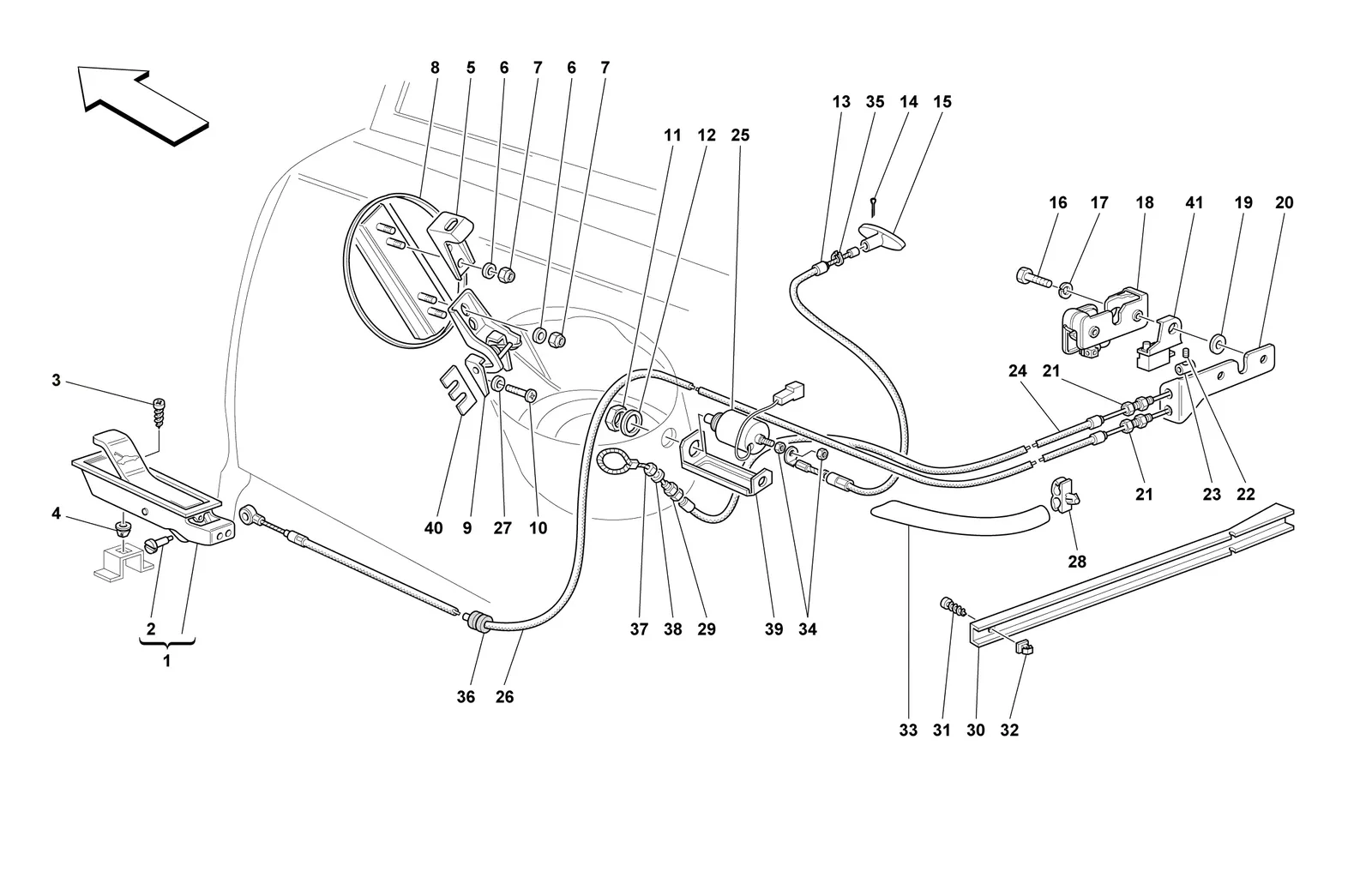 Opening Devices For Rear Hood And Gas Door