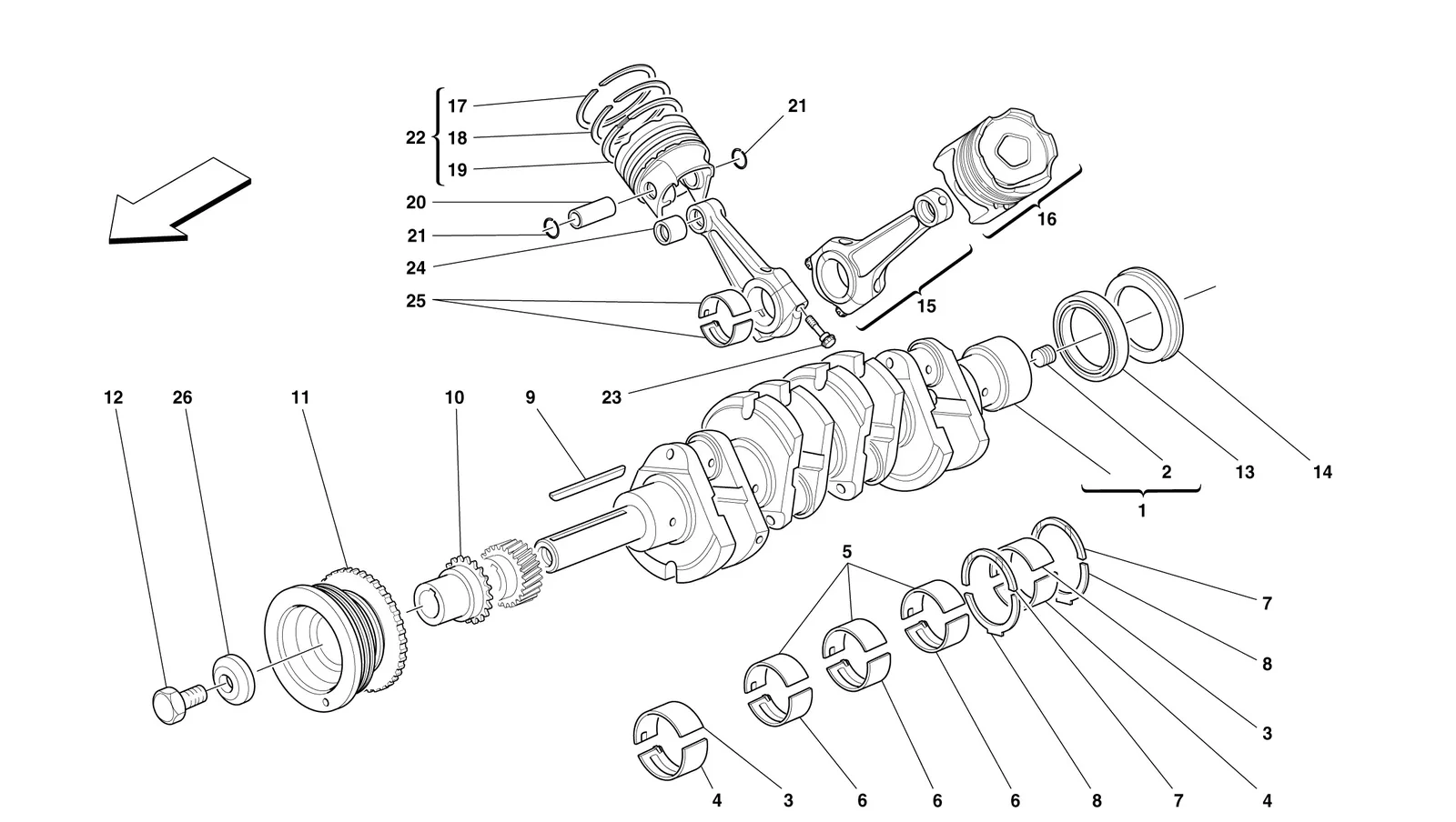 Driving Shaft - Connecting Rods And Pistons