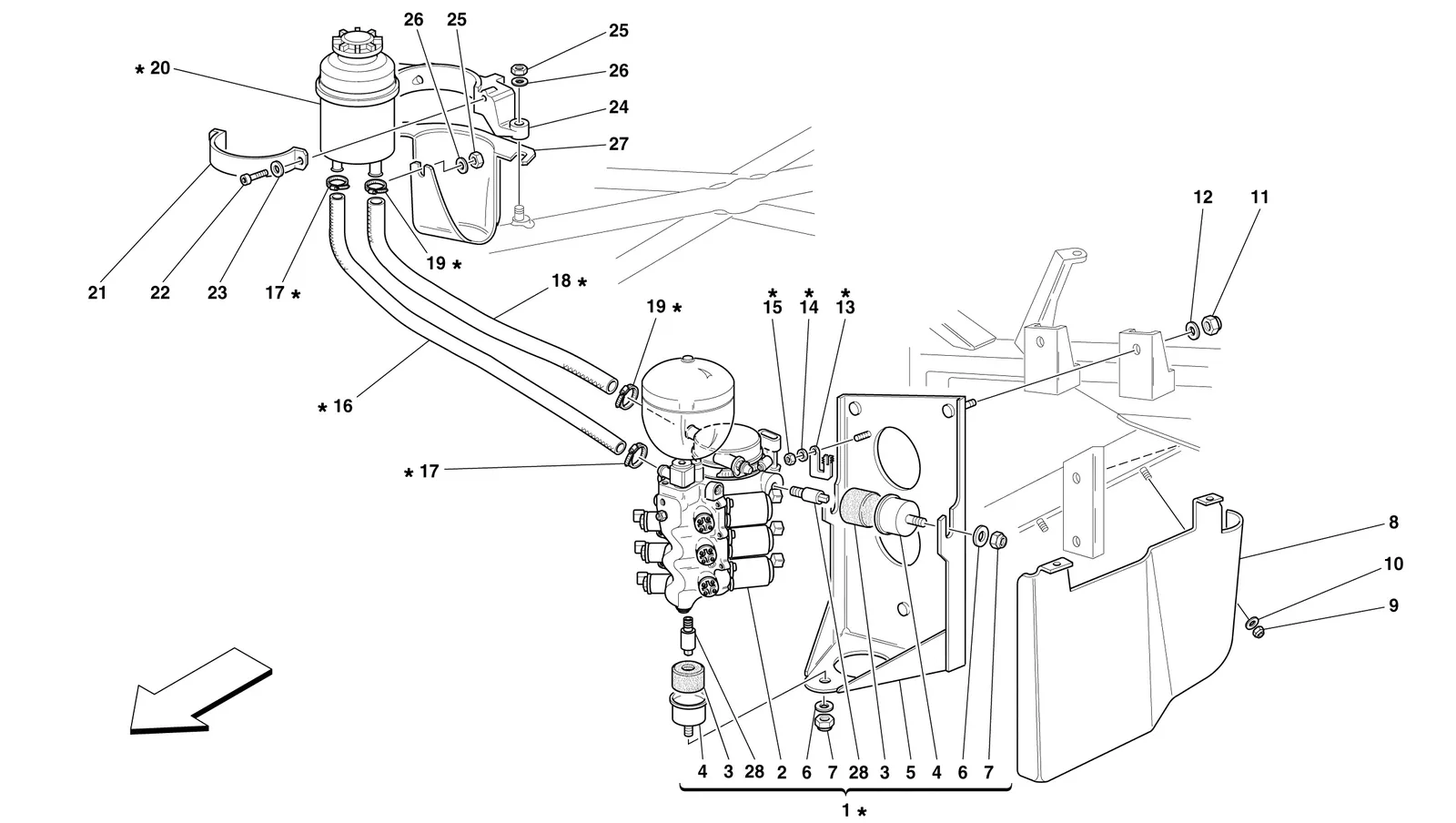 Power Unit And Tank -Valid For 355 F1 Cars-