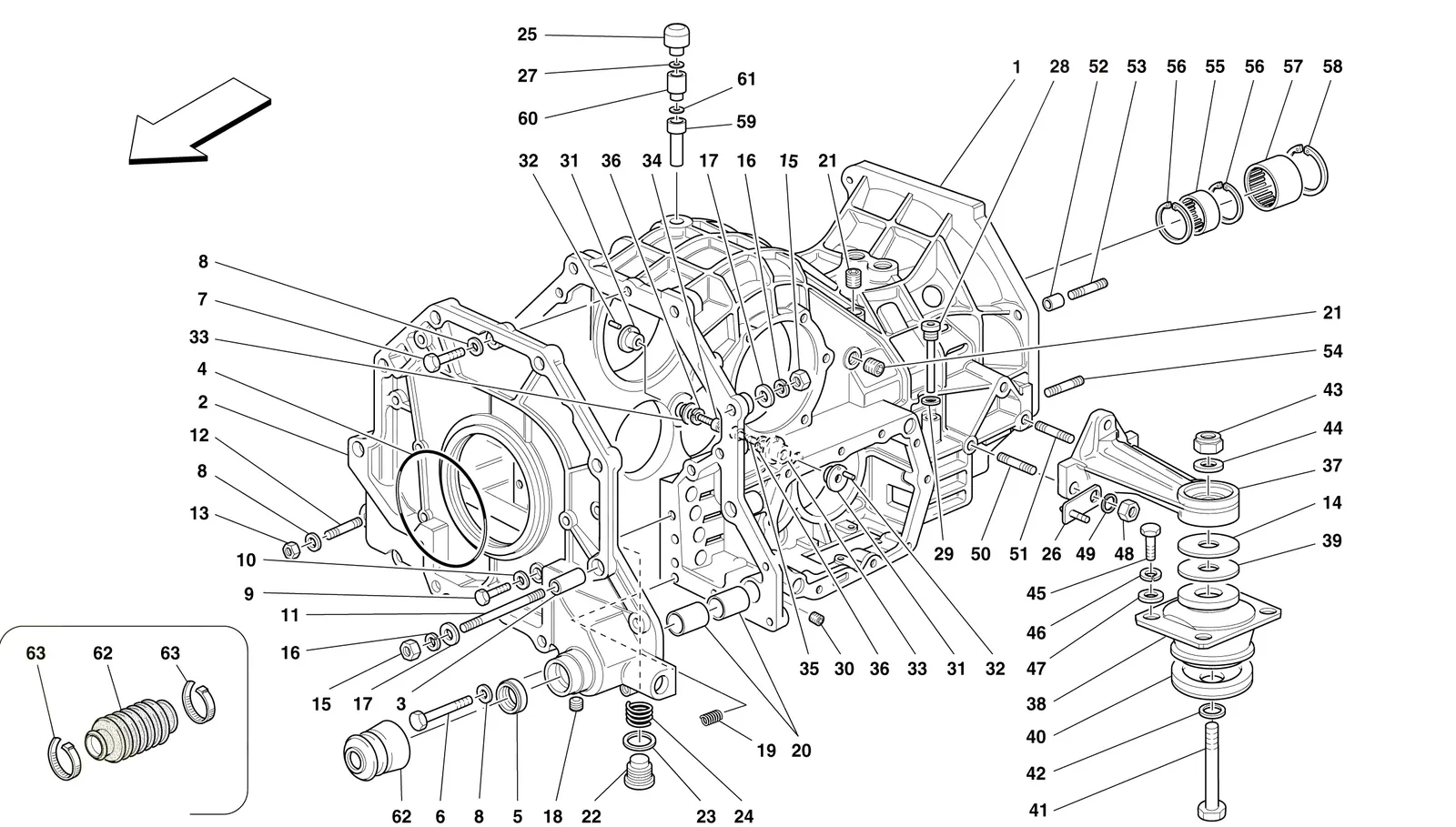 Gearbox/Differential Housing And Intermediate Casing